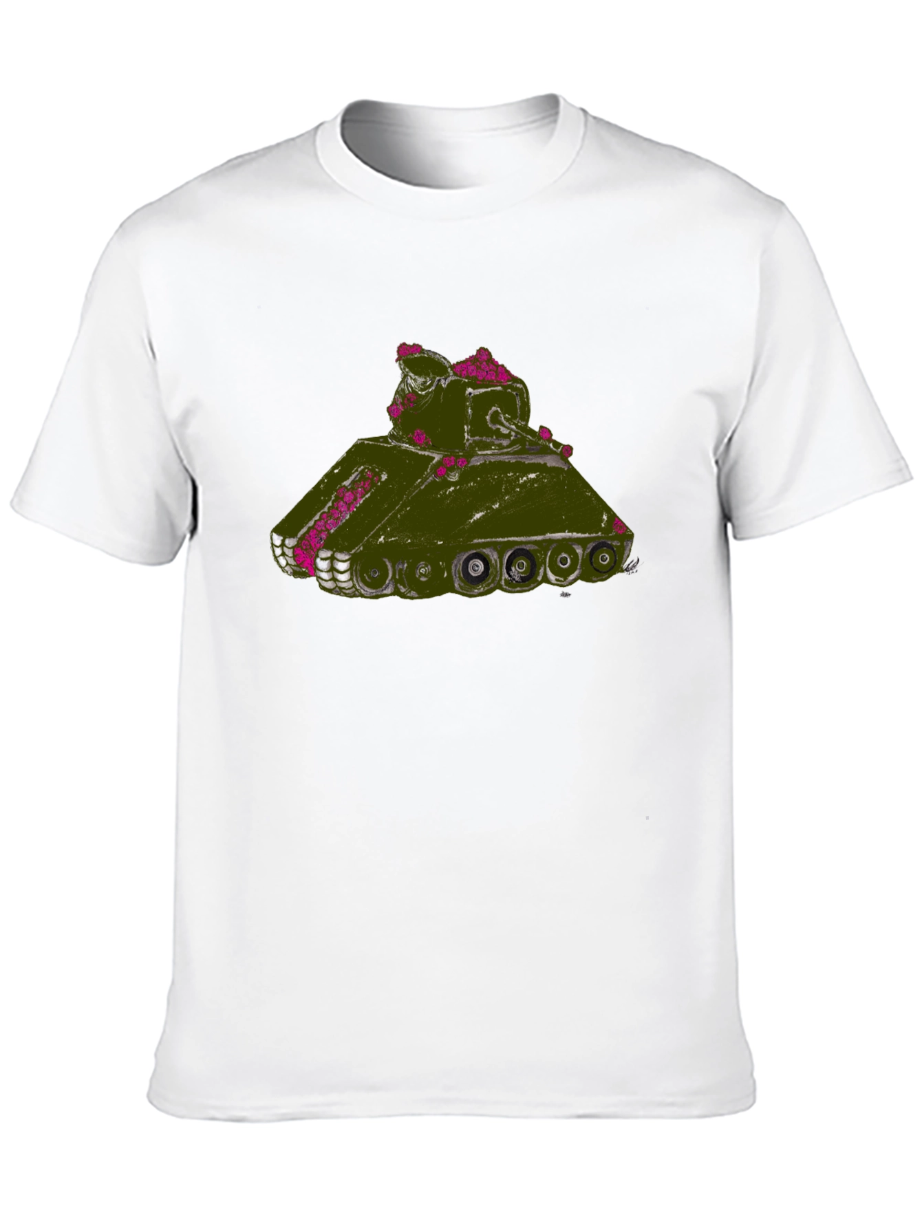 Tank With Flowers Graphic Tee - Black