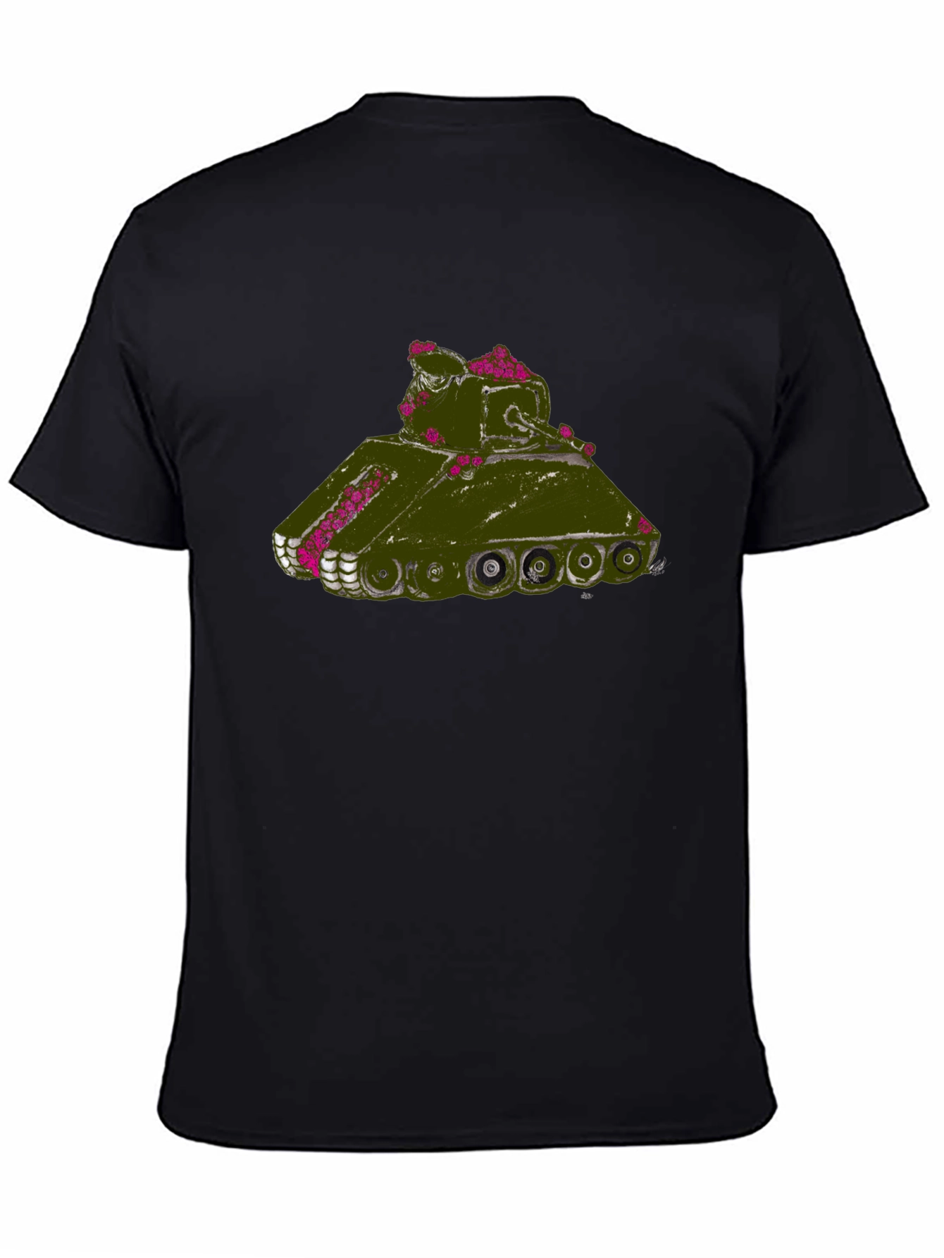 Tank With Flowers Graphic Tee - Black