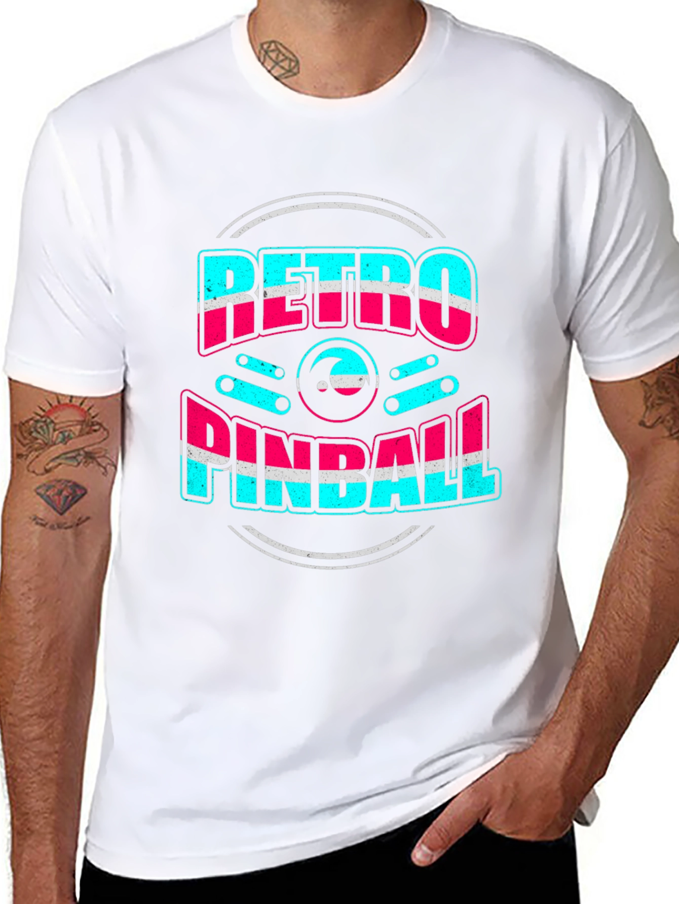 Retro Pinball Graphic Tee - Cool Gamer Shirt