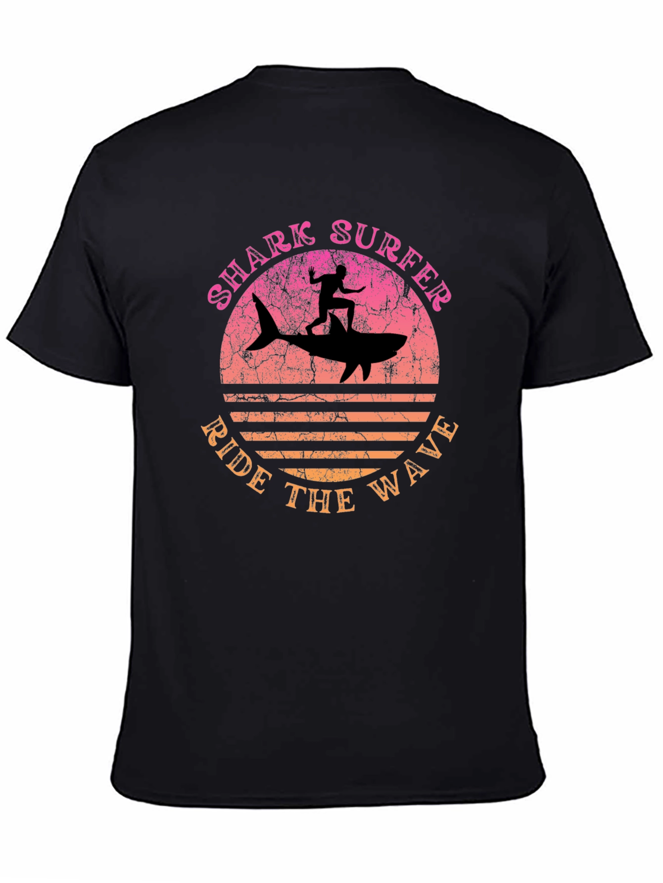 Shark Surfer Ride the Wave Graphic T-Shirt