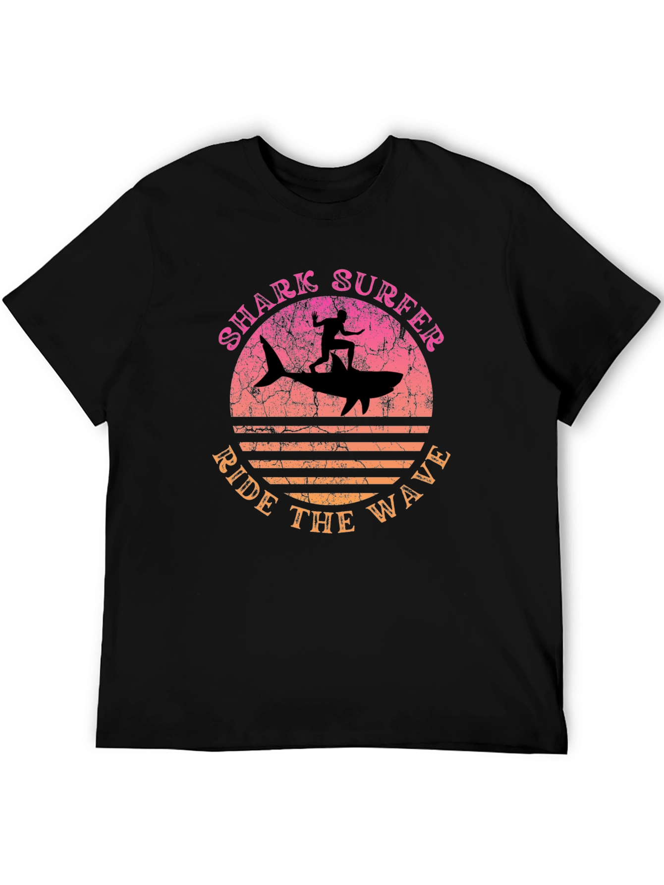 Shark Surfer Ride the Wave Graphic T-Shirt