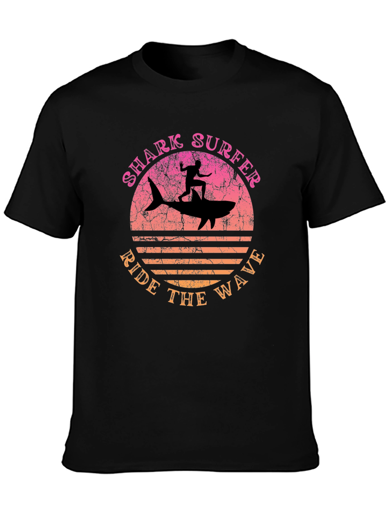 Shark Surfer Ride the Wave Graphic T-Shirt