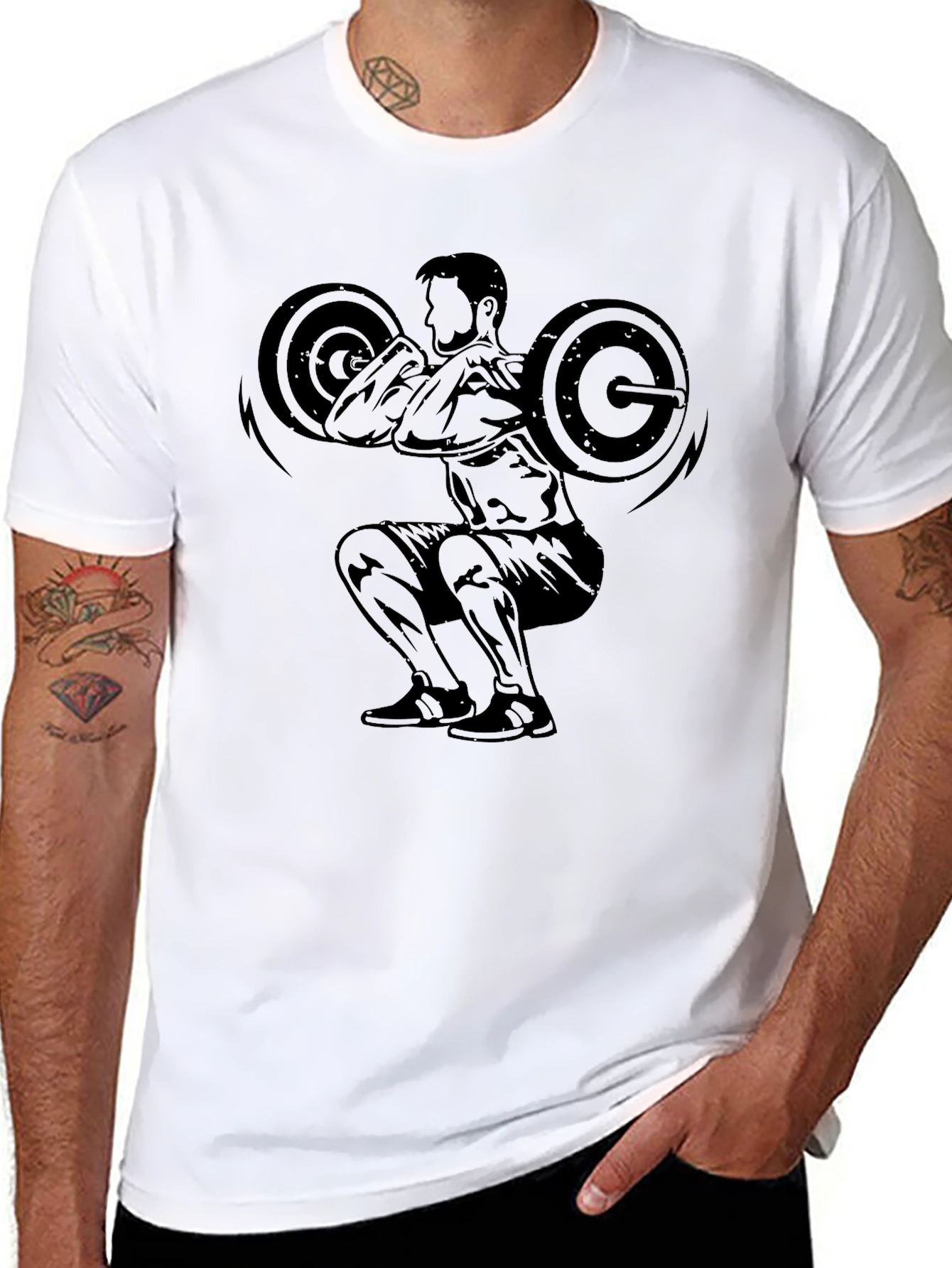 Squat Silhouette Graphic Tee - Black