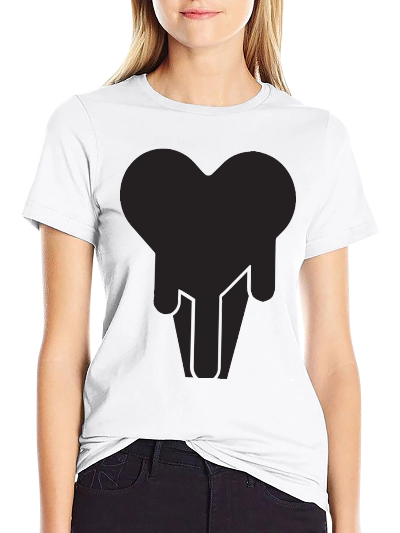 Modern Black Heart Graphic Tee - Unisex Casual Shirt