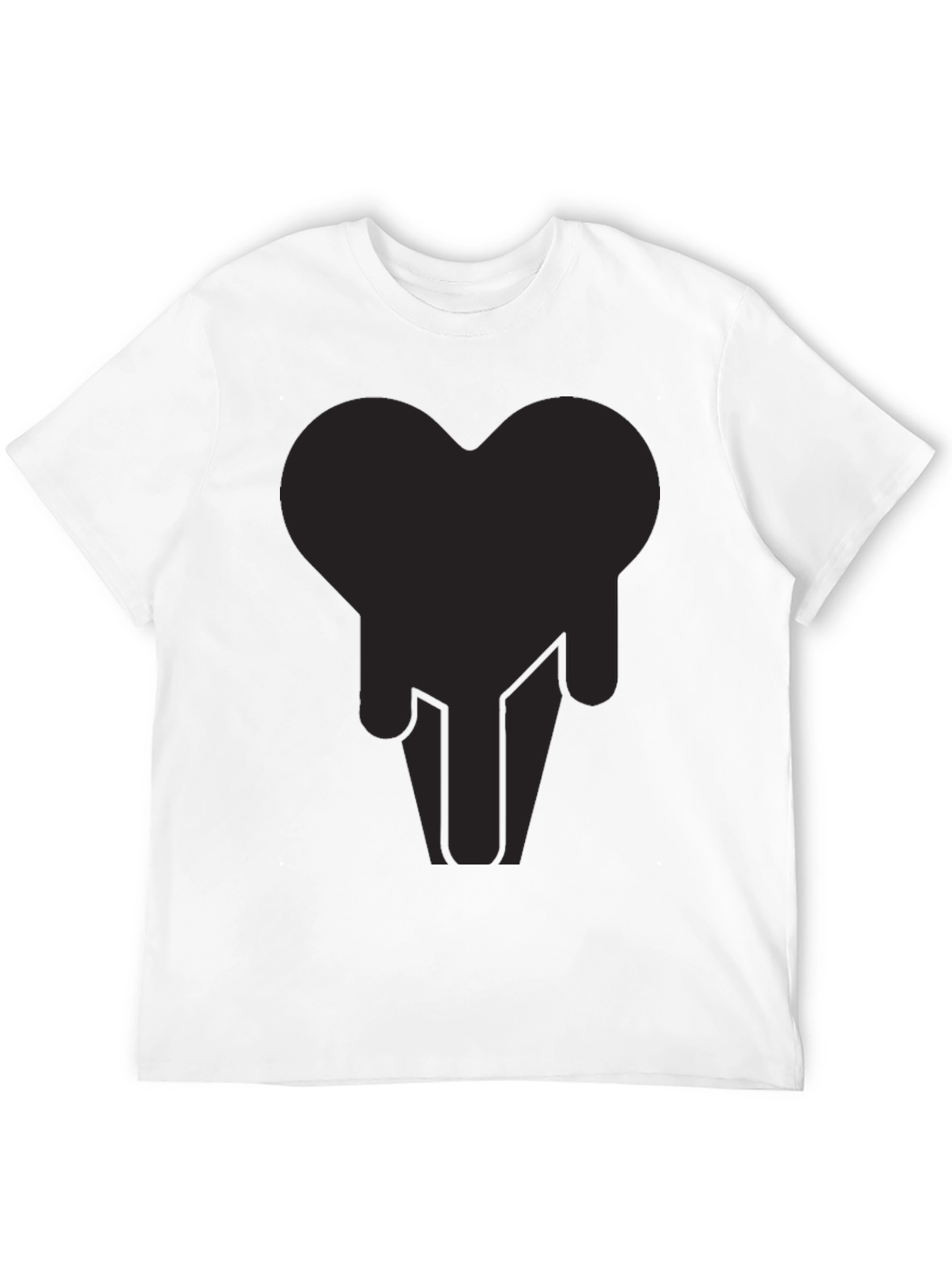 Modern Black Heart Graphic Tee - Unisex Casual Shirt