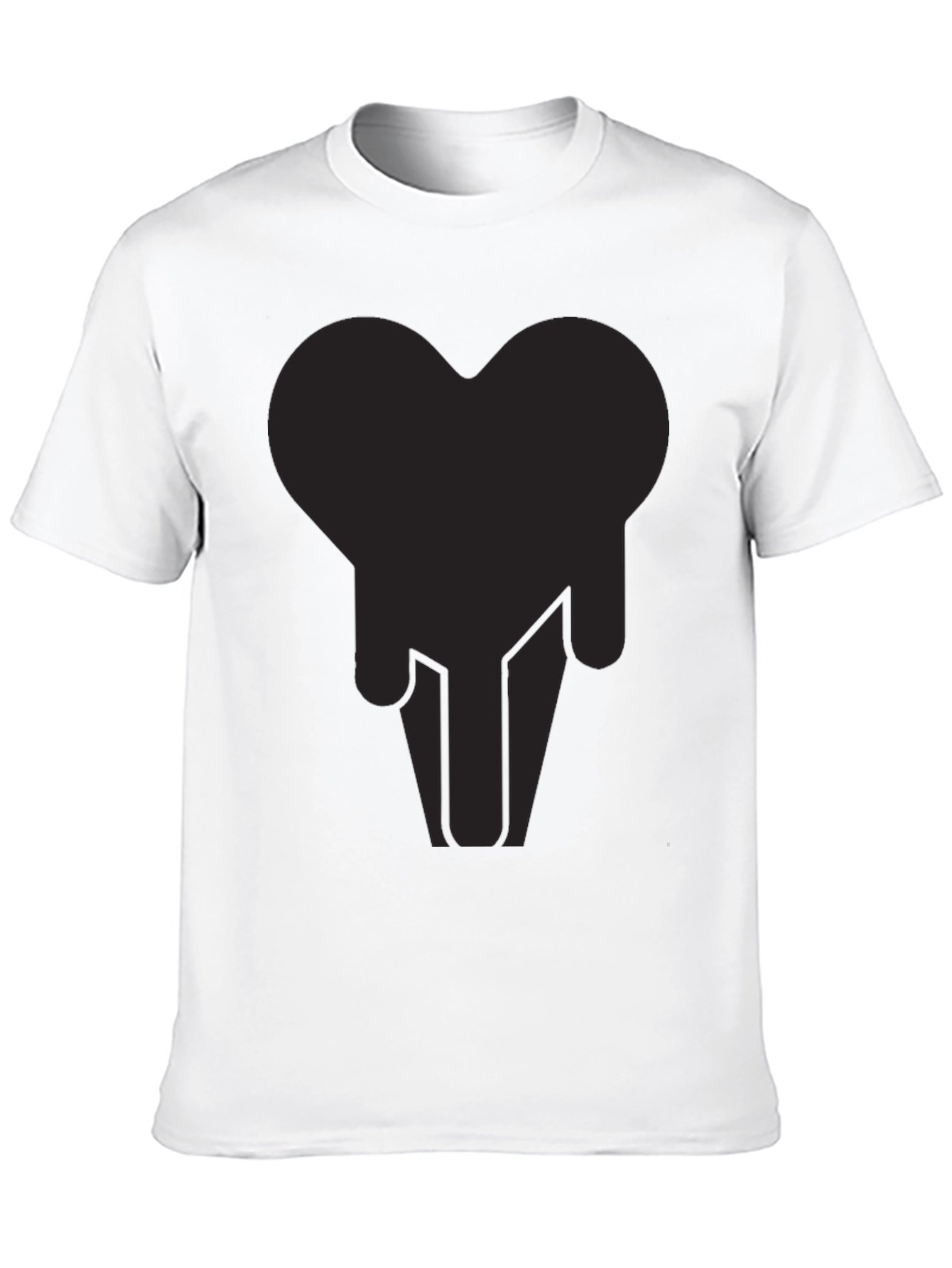 Modern Black Heart Graphic Tee - Unisex Casual Shirt