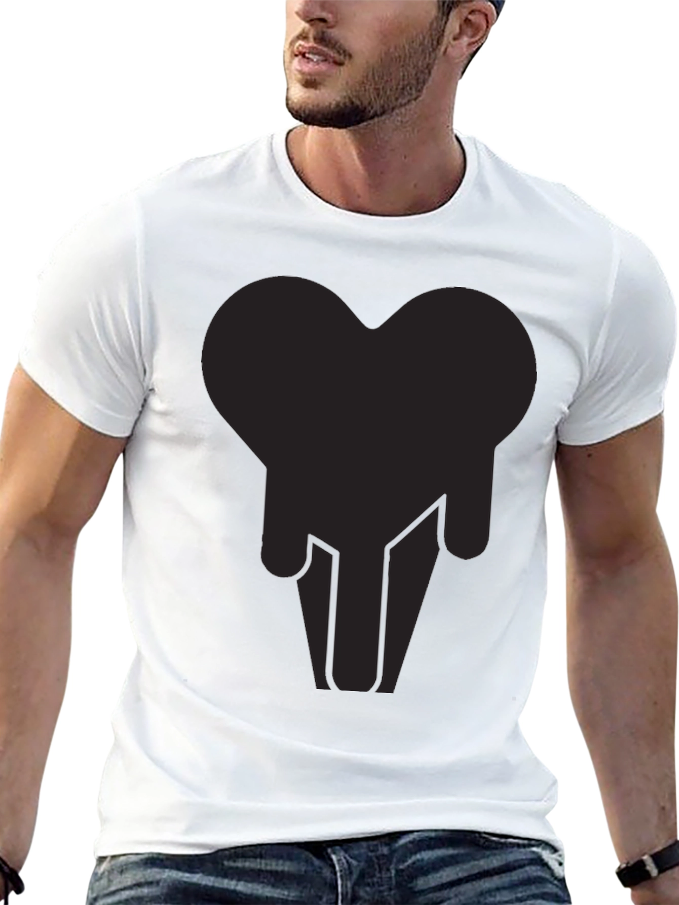 Modern Black Heart Graphic Tee - Unisex Casual Shirt