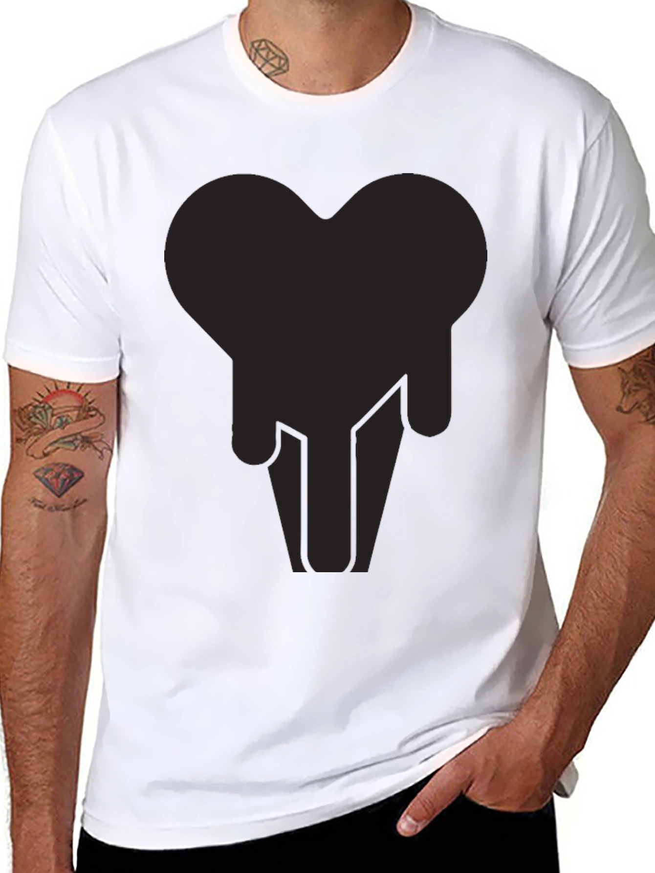 Modern Black Heart Graphic Tee - Unisex Casual Shirt