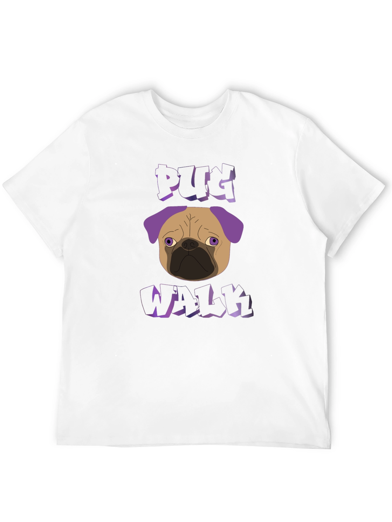 Pug Walk Graphic Tee - Trendy Black T-Shirt