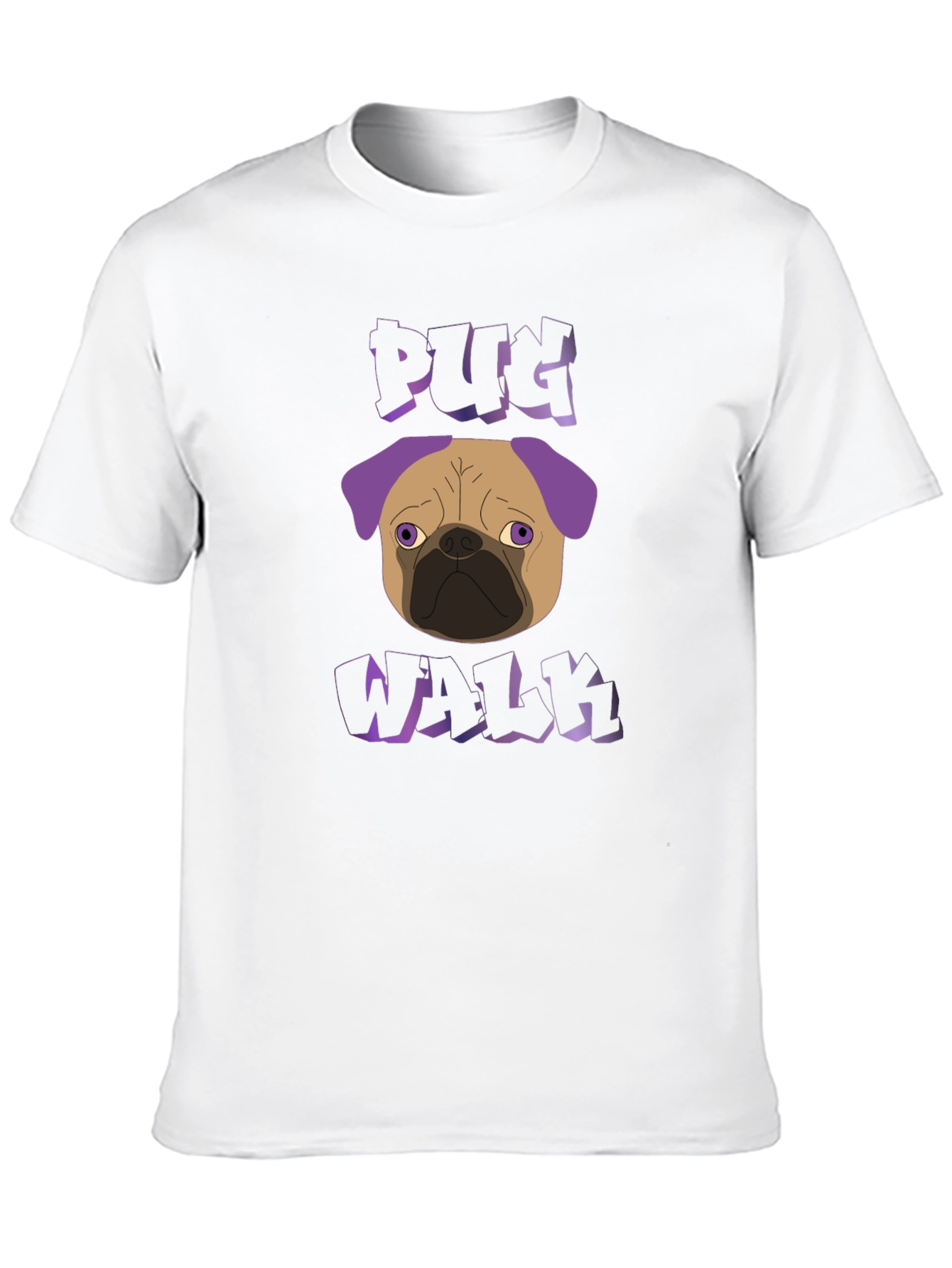Pug Walk Graphic Tee - Trendy Black T-Shirt