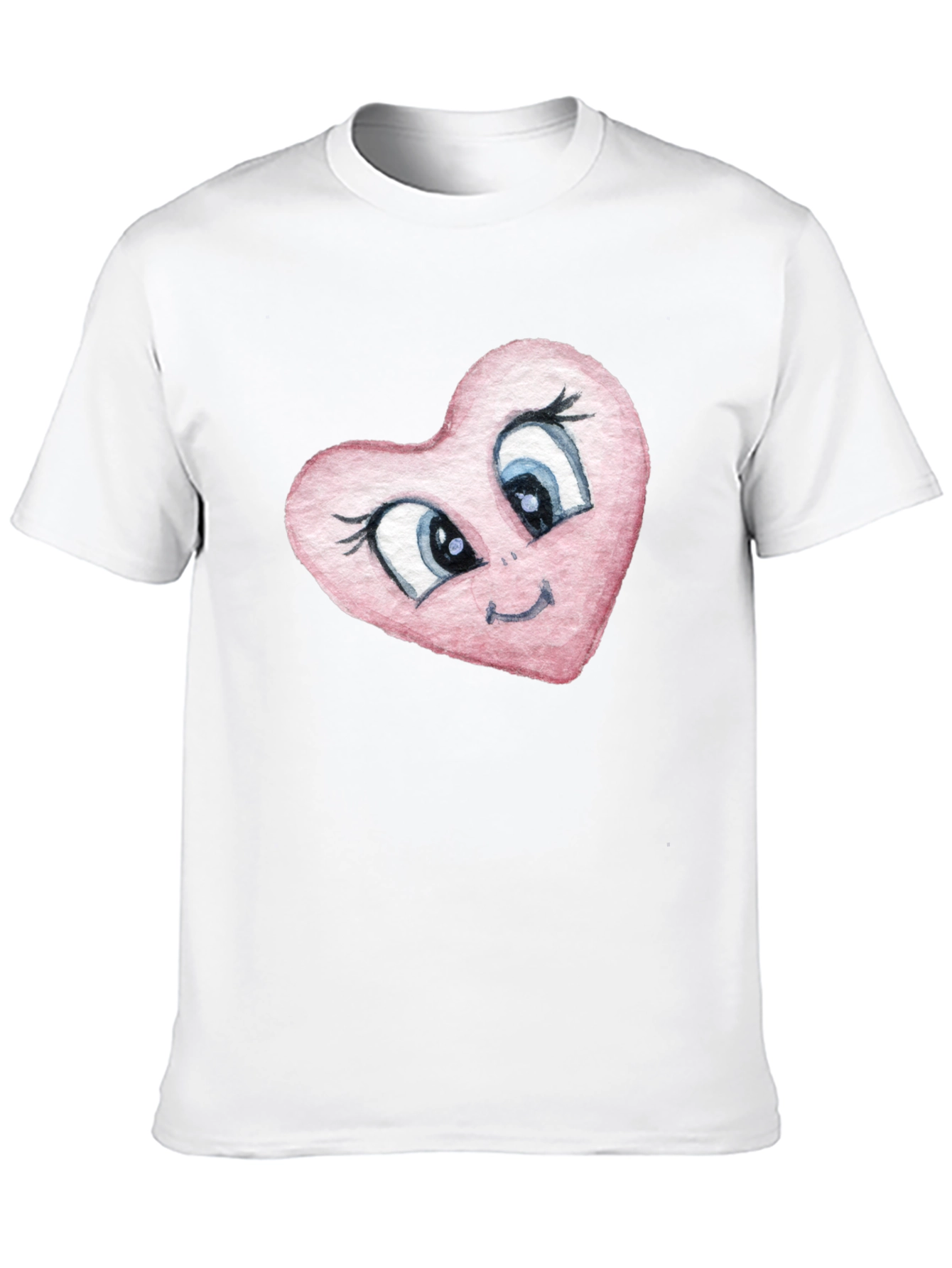 Cartoon Heart Graphic Tee - Black