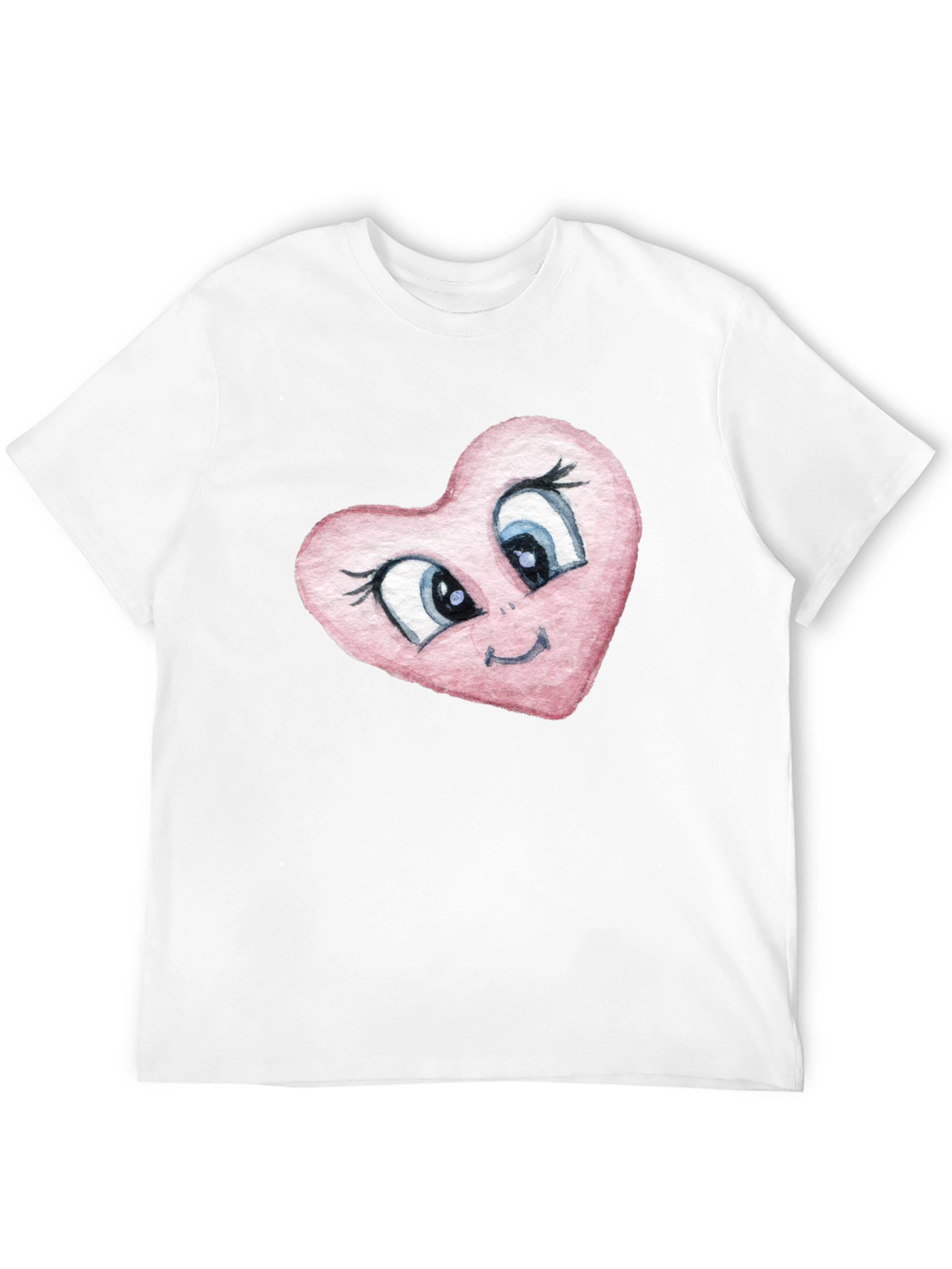 Cartoon Heart Graphic Tee - Black