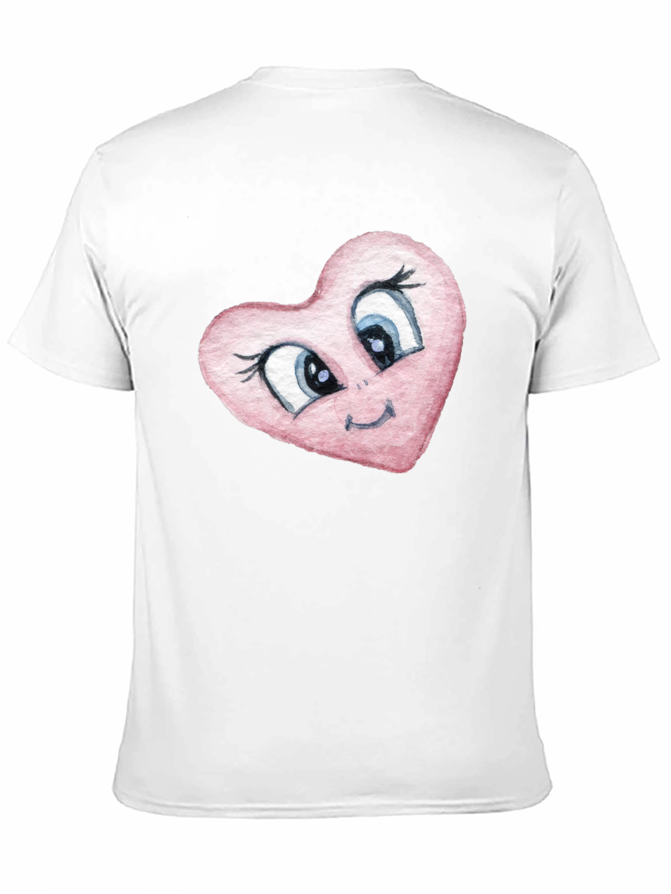 Cartoon Heart Graphic Tee - Black