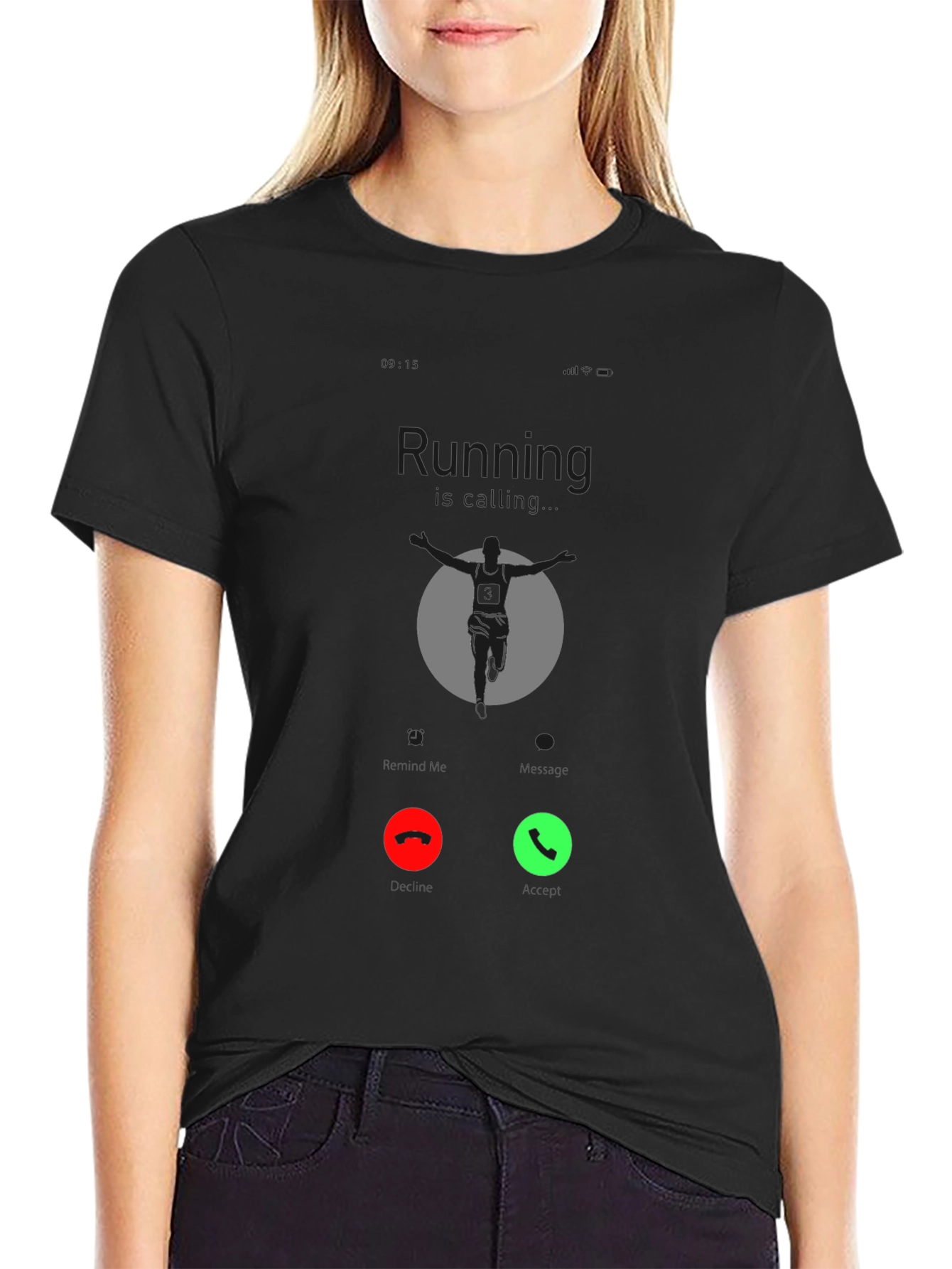 Running Call Black T-Shirt