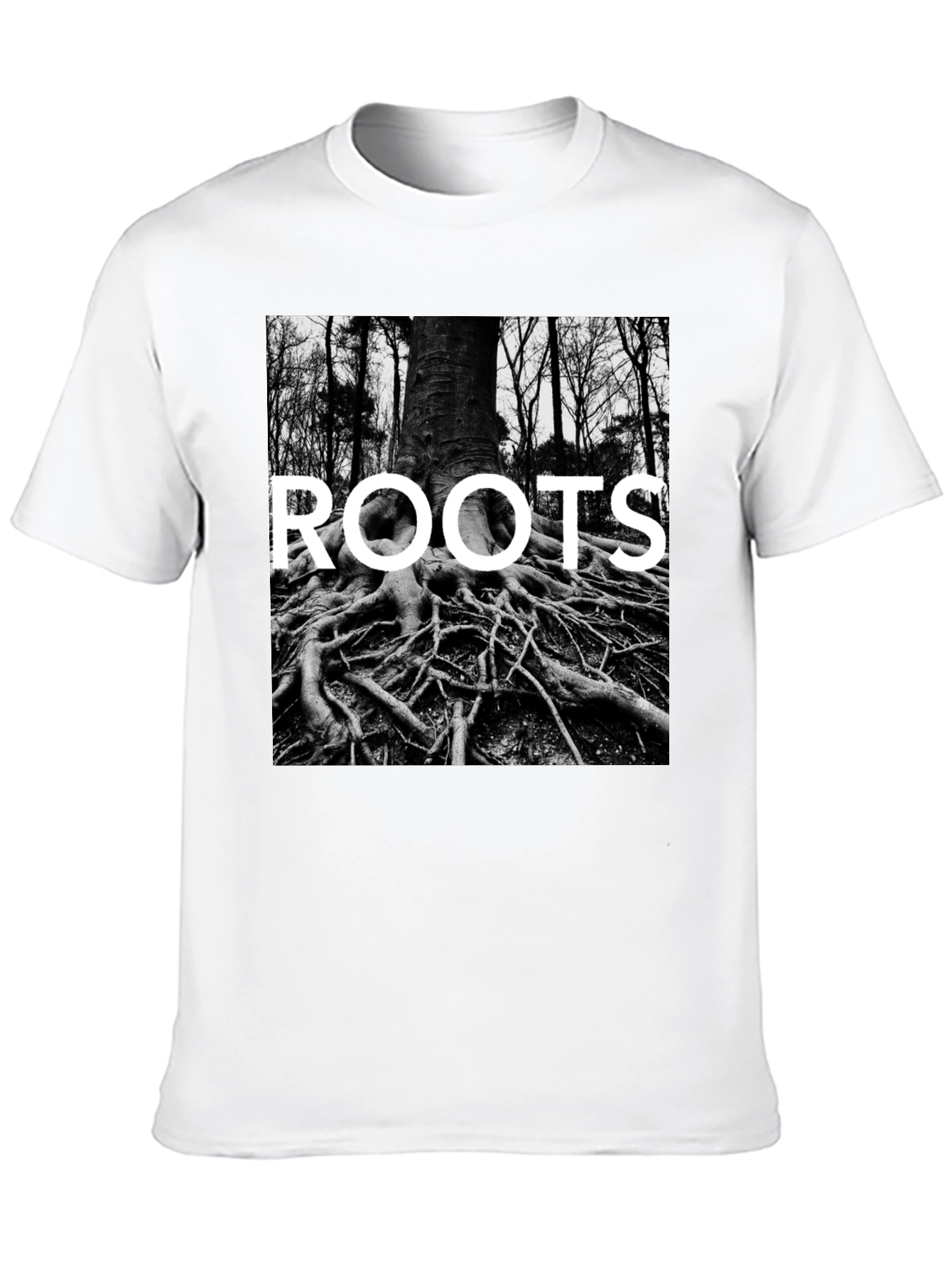 Roots Graphic Print Tee - Black