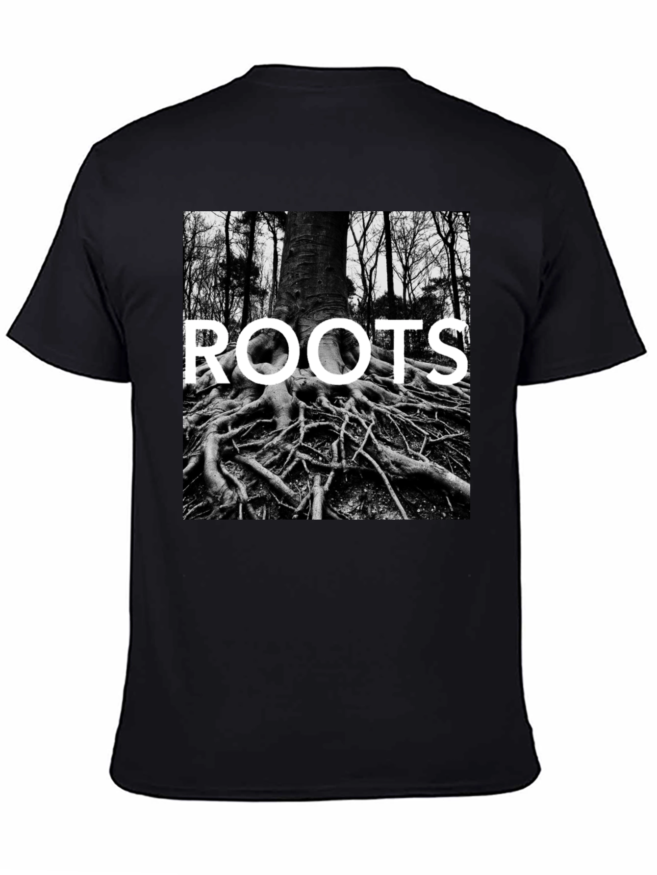 Roots Graphic Print Tee - Black