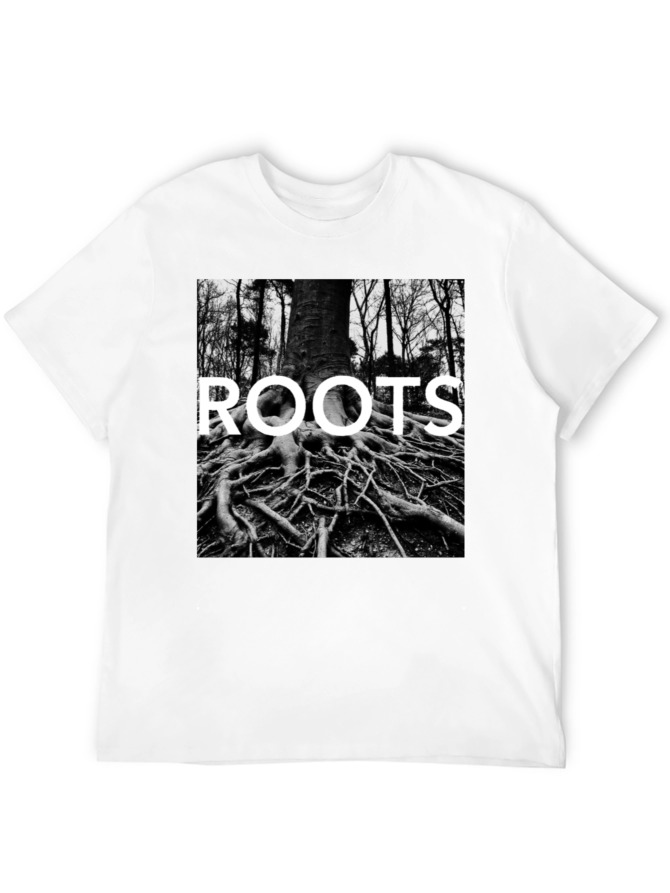 Roots Graphic Print Tee - Black
