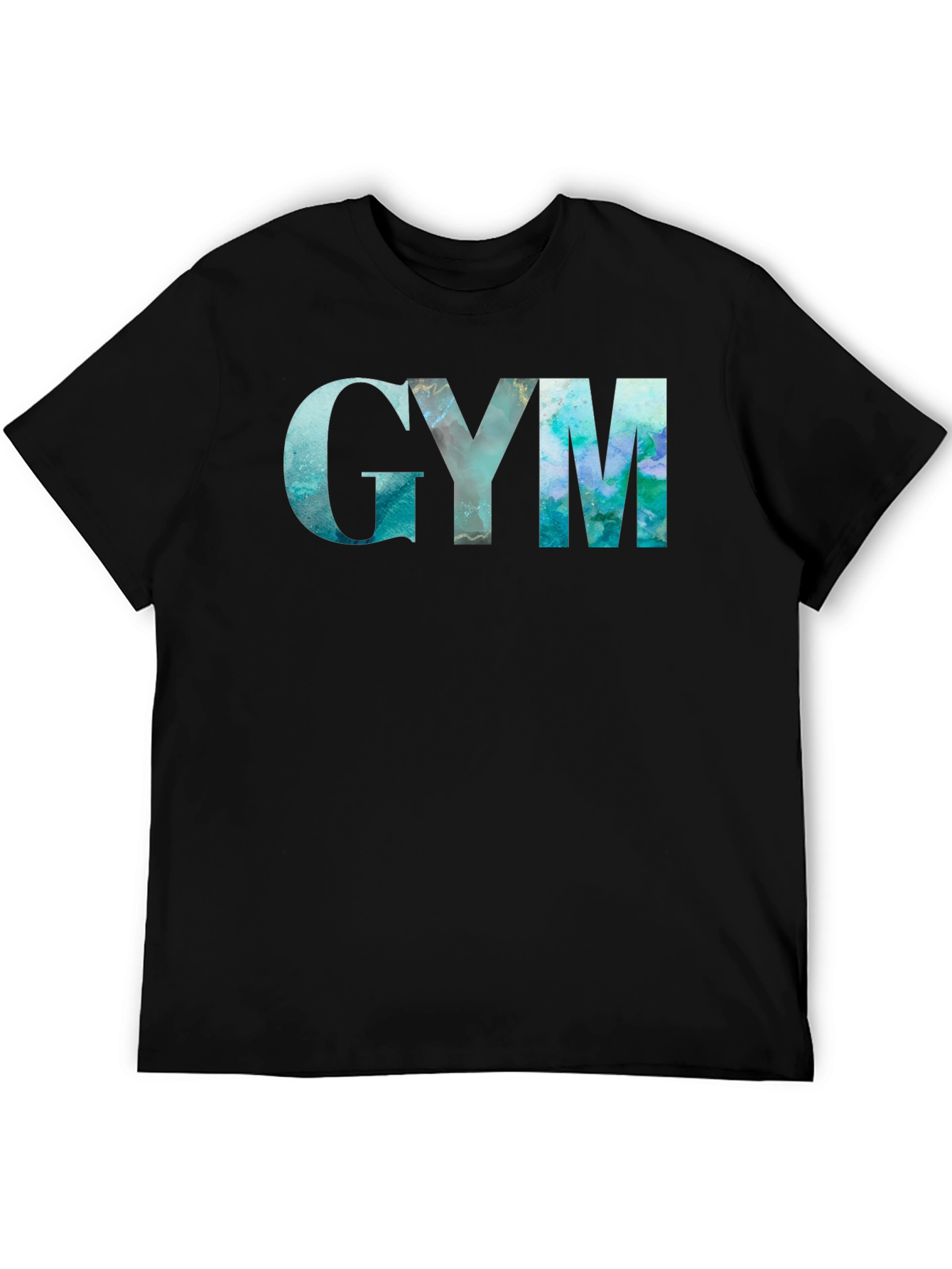 GYM Marble Graphic Black T-Shirt