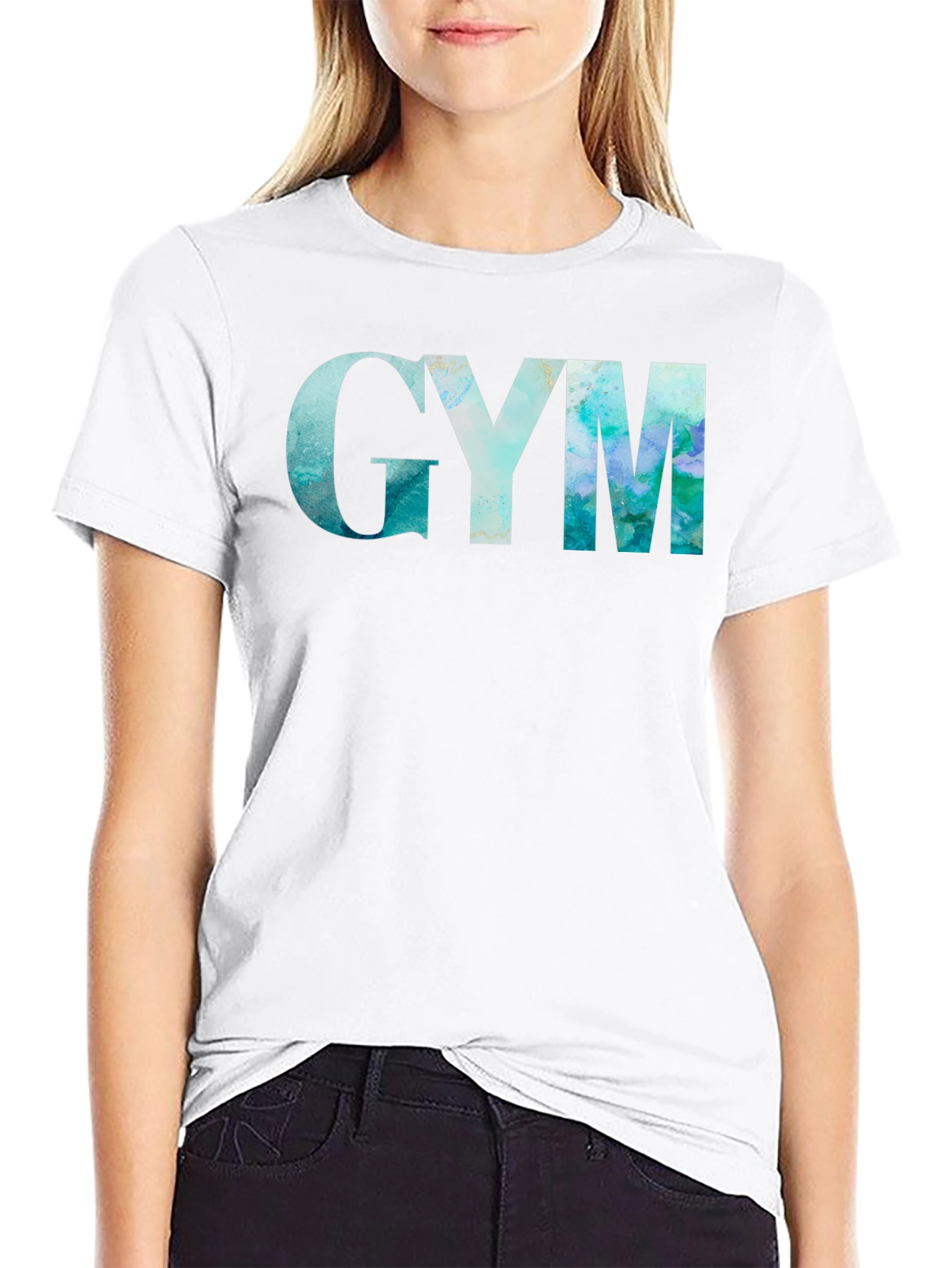 GYM Marble Graphic Black T-Shirt