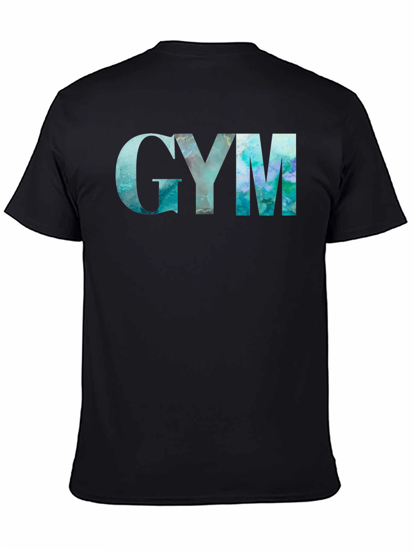 GYM Marble Graphic Black T-Shirt