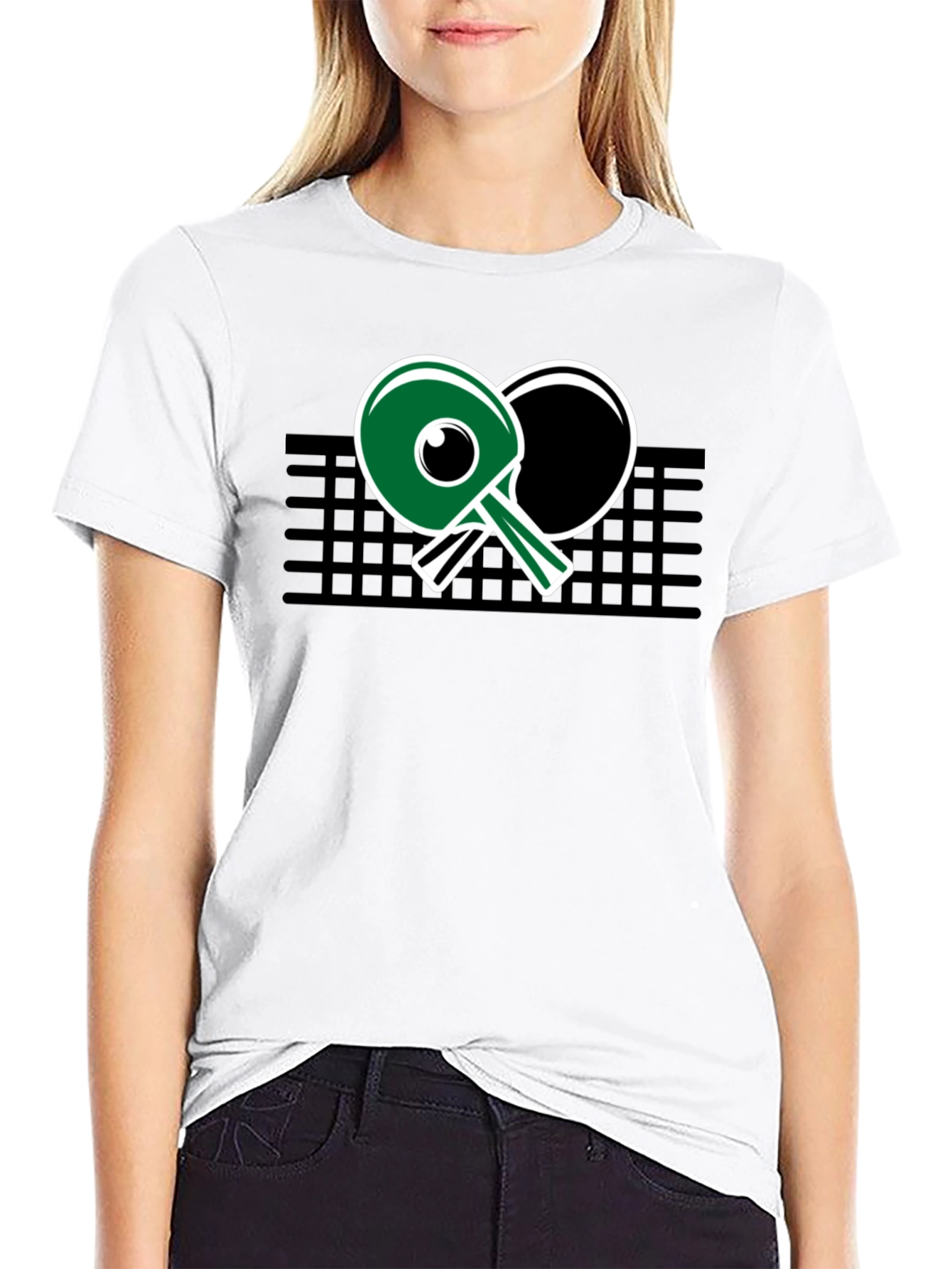 Ping Pong Paddles Graphic T-Shirt - Black