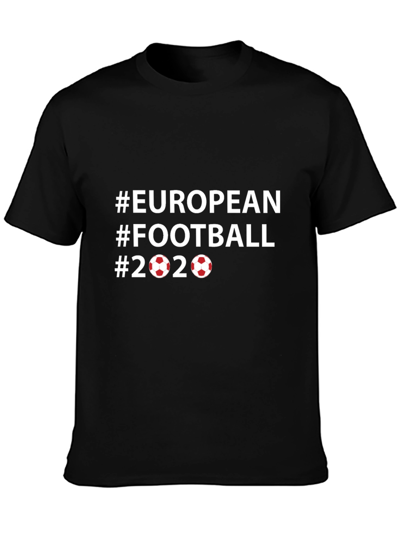 European Football 2020 Black T-Shirt