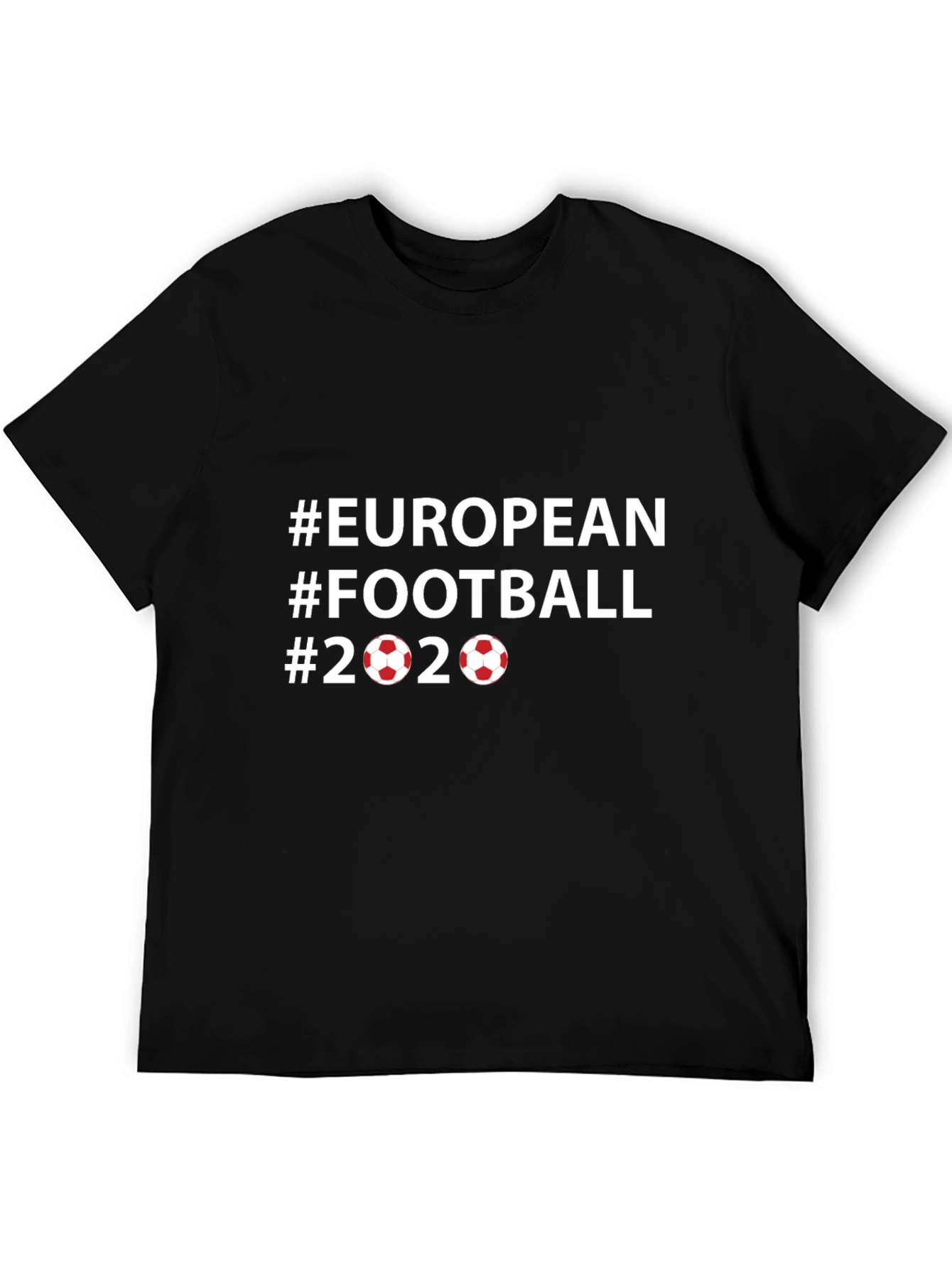 European Football 2020 Black T-Shirt