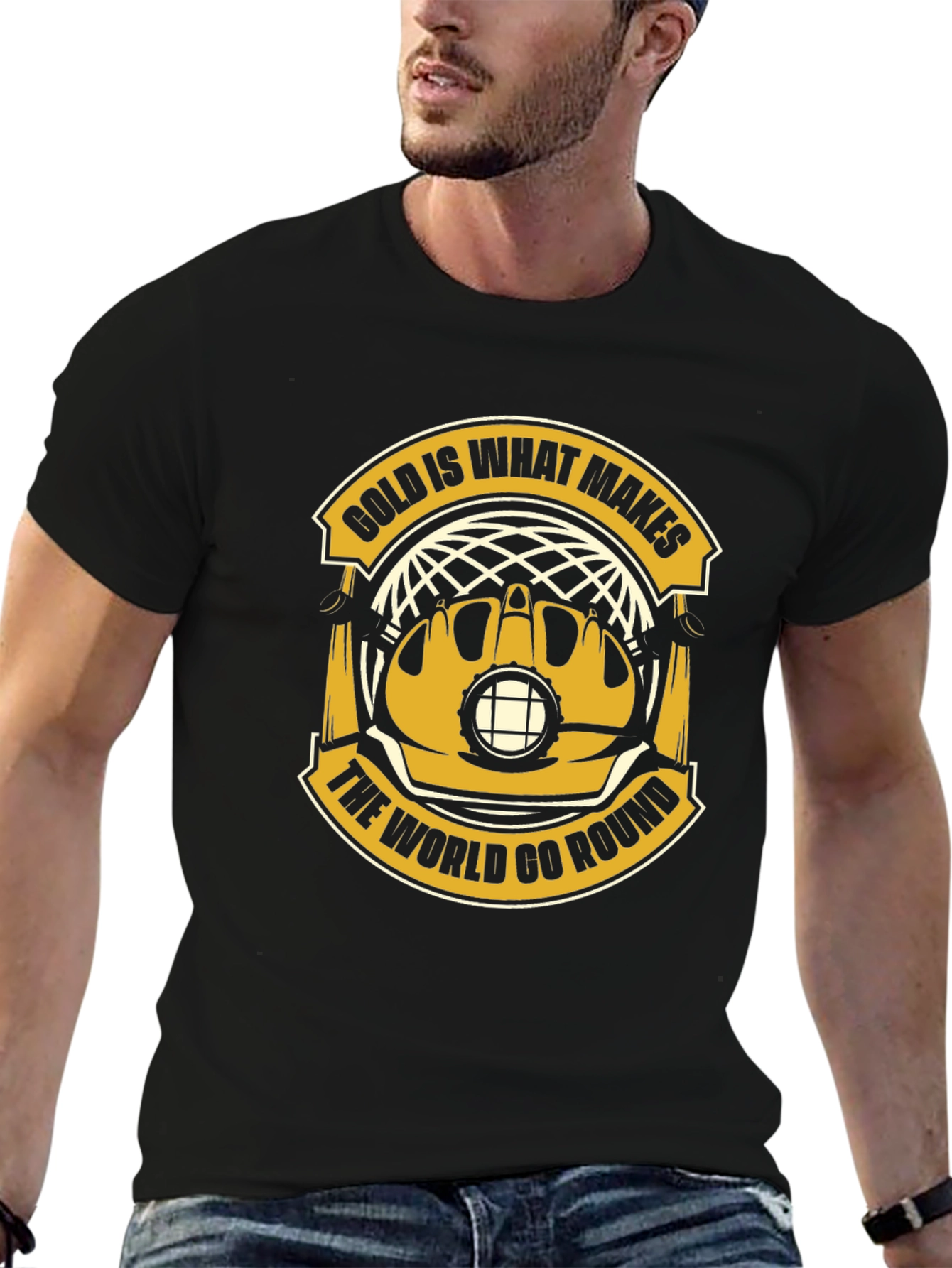 Gold Makes the World Go Round Black T-Shirt
