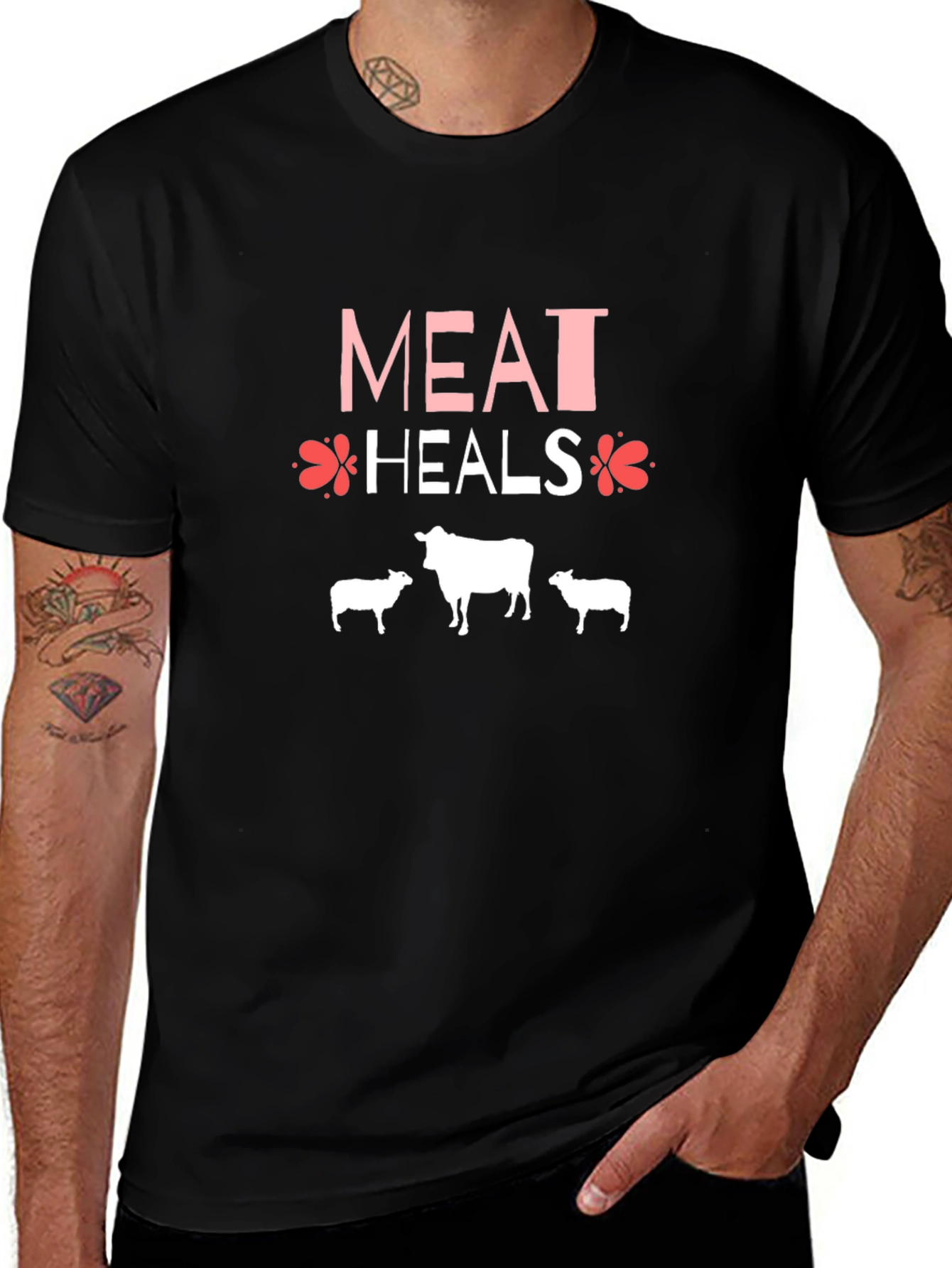 Meat Heals Black Graphic T-Shirt