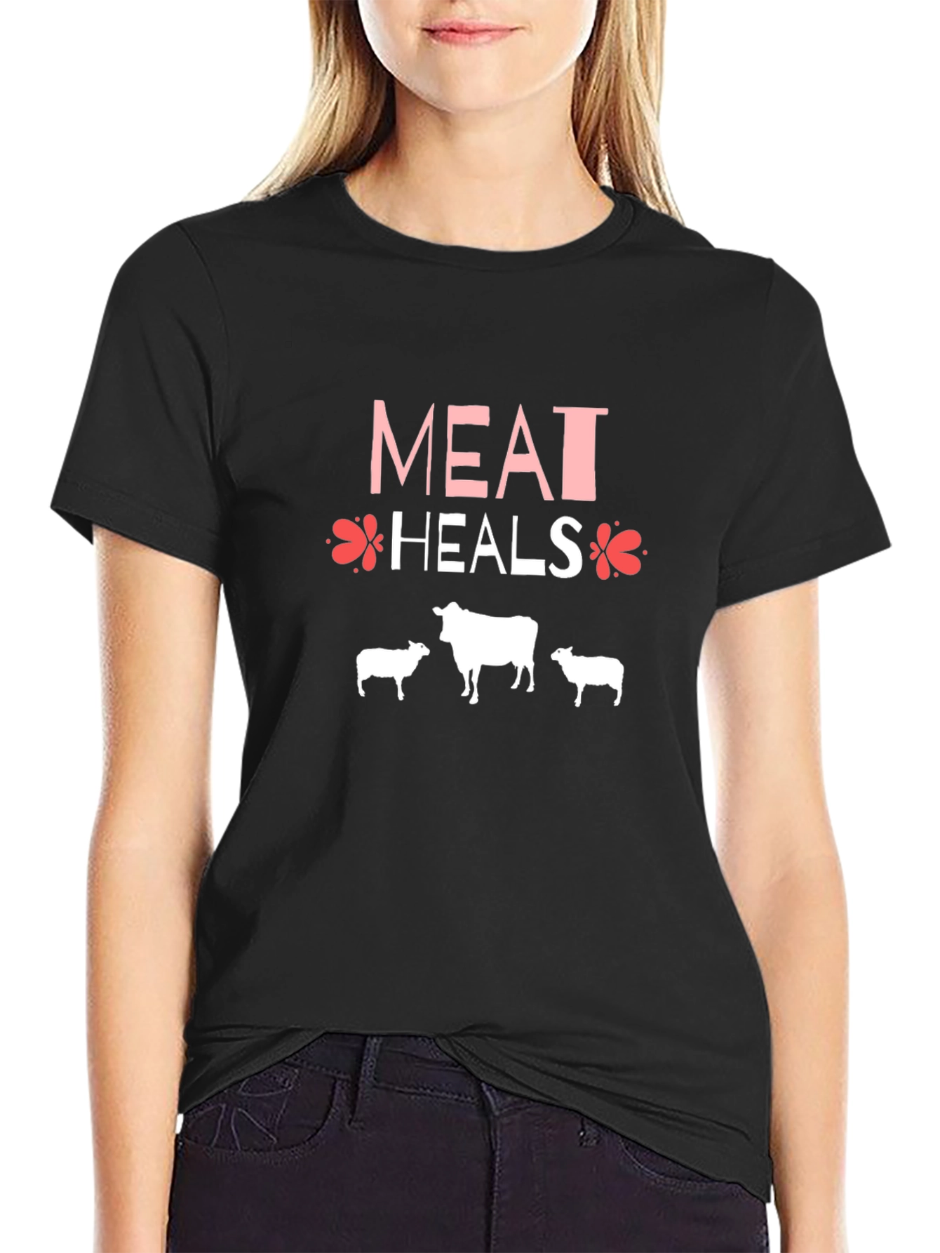 Meat Heals Black Graphic T-Shirt
