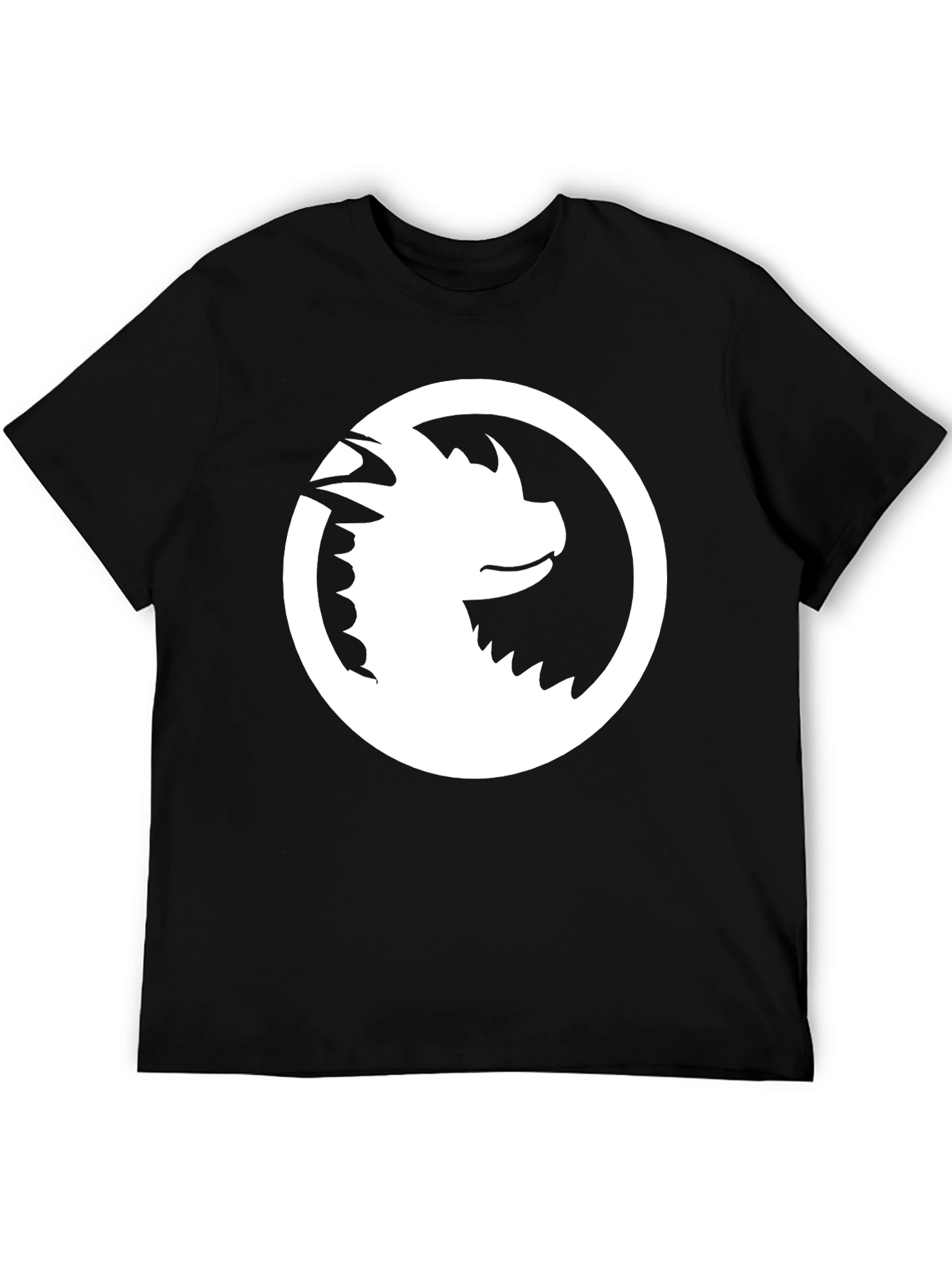 Dragon Circle Graphic Tee - Black Casual Shirt