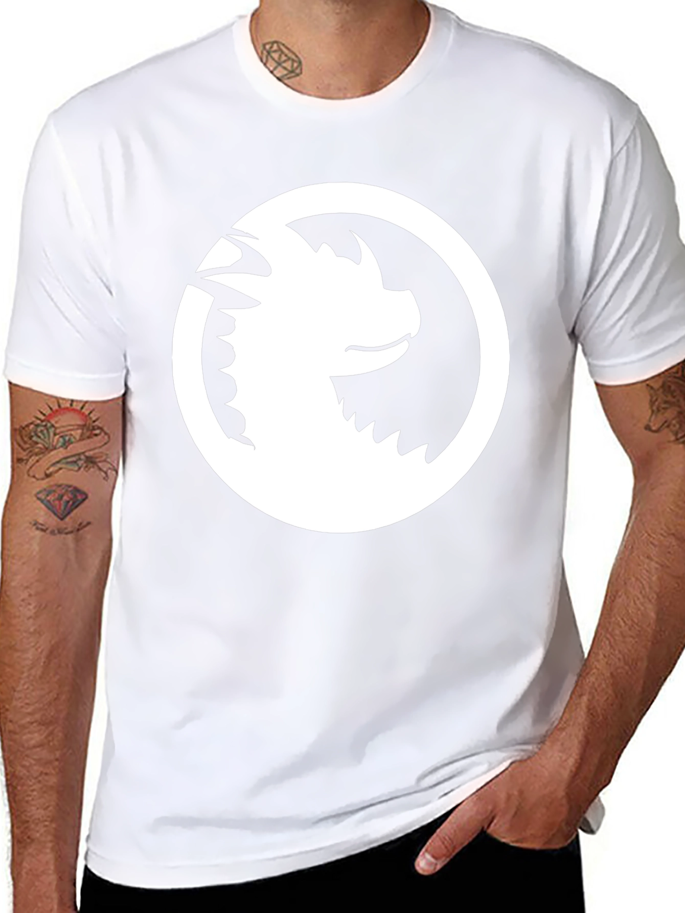 Dragon Circle Graphic Tee - Black Casual Shirt