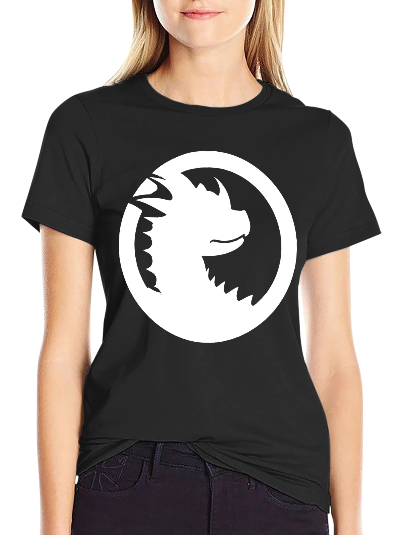 Dragon Circle Graphic Tee - Black Casual Shirt