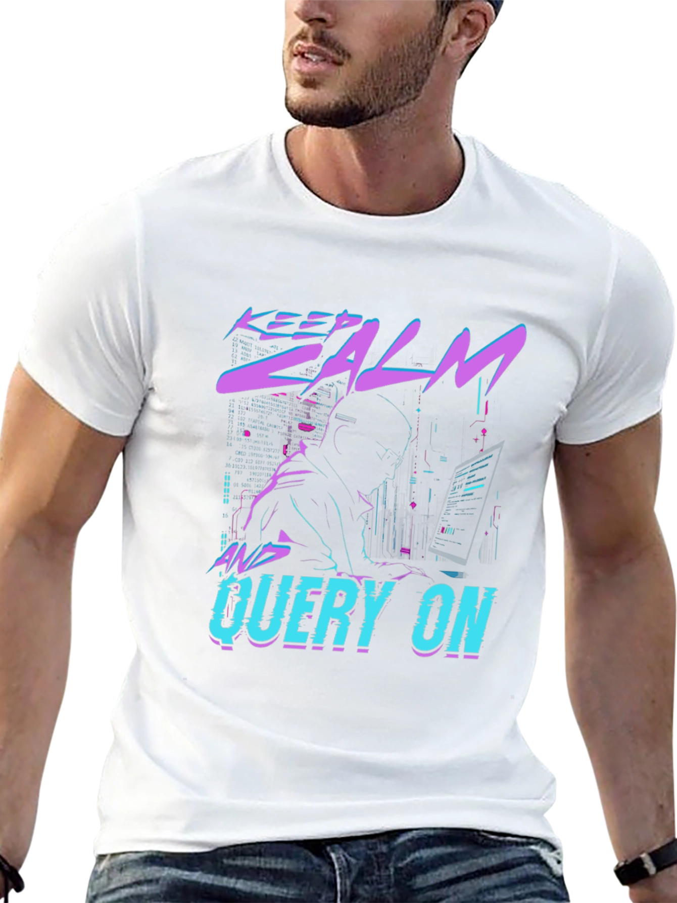 Keep Calm & Query On Black T-Shirt
