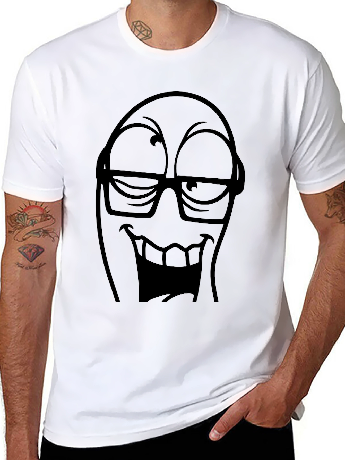 Funny Face Graphic Tee - Black T-Shirt