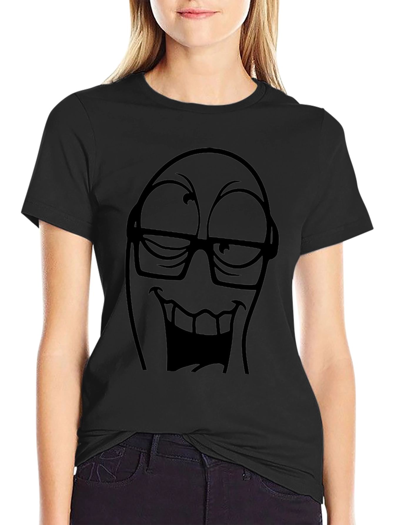 Funny Face Graphic Tee - Black T-Shirt