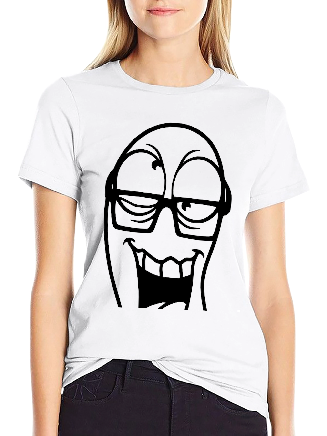 Funny Face Graphic Tee - Black T-Shirt