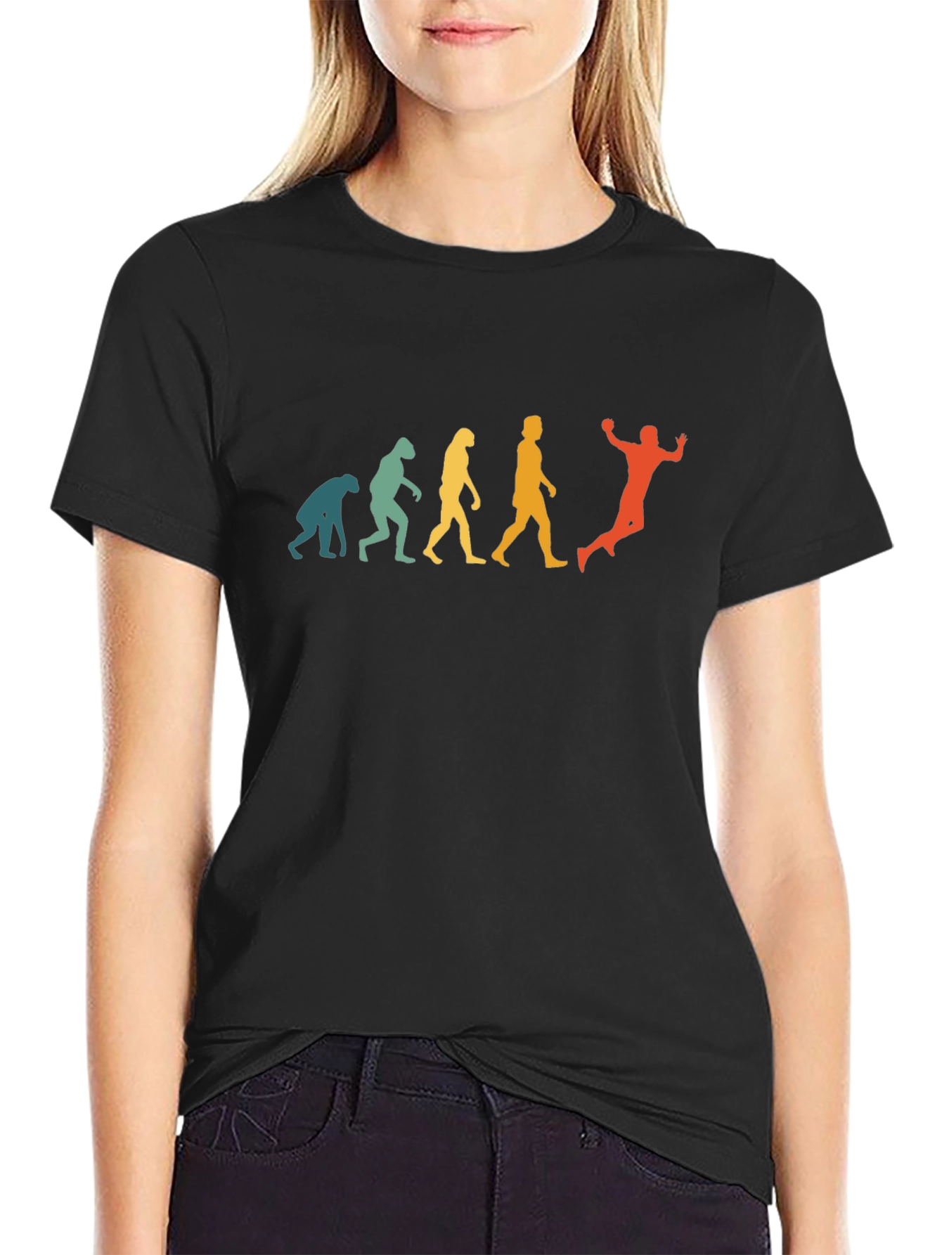 Handball Evolution Graphic T-Shirt - Retro Style