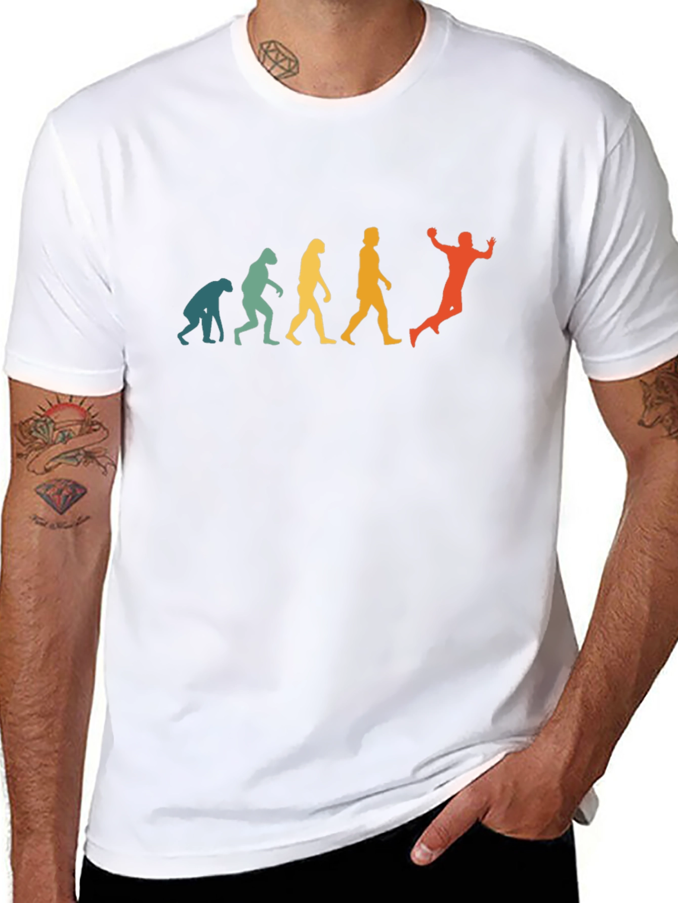 Handball Evolution Graphic T-Shirt - Retro Style
