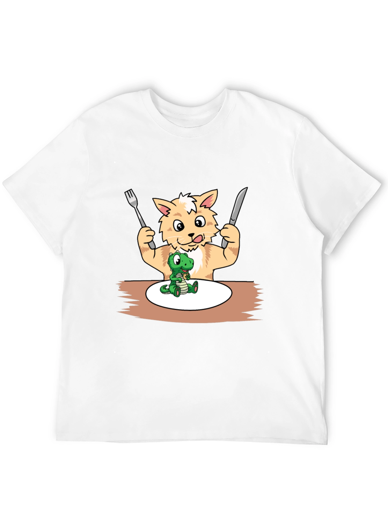 Funny Cat Eating Dinosaur T-Shirt
