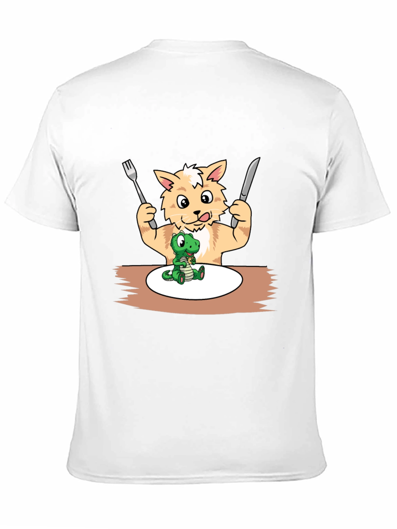 Funny Cat Eating Dinosaur T-Shirt