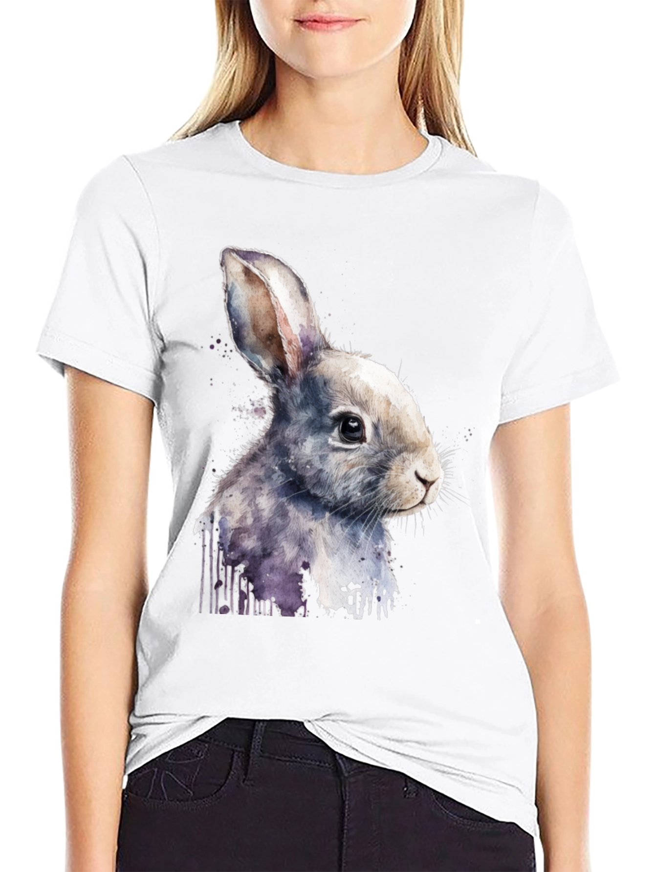 Rabbit Watercolor Graphic Tee