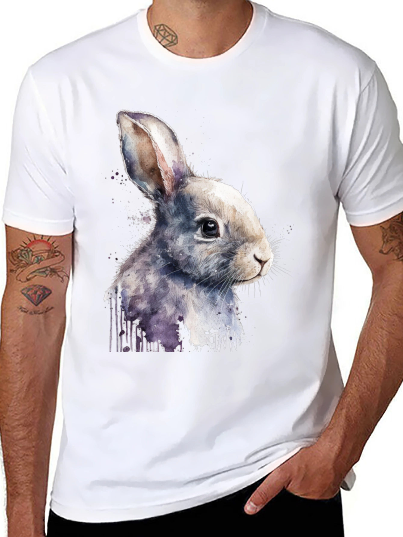 Rabbit Watercolor Graphic Tee