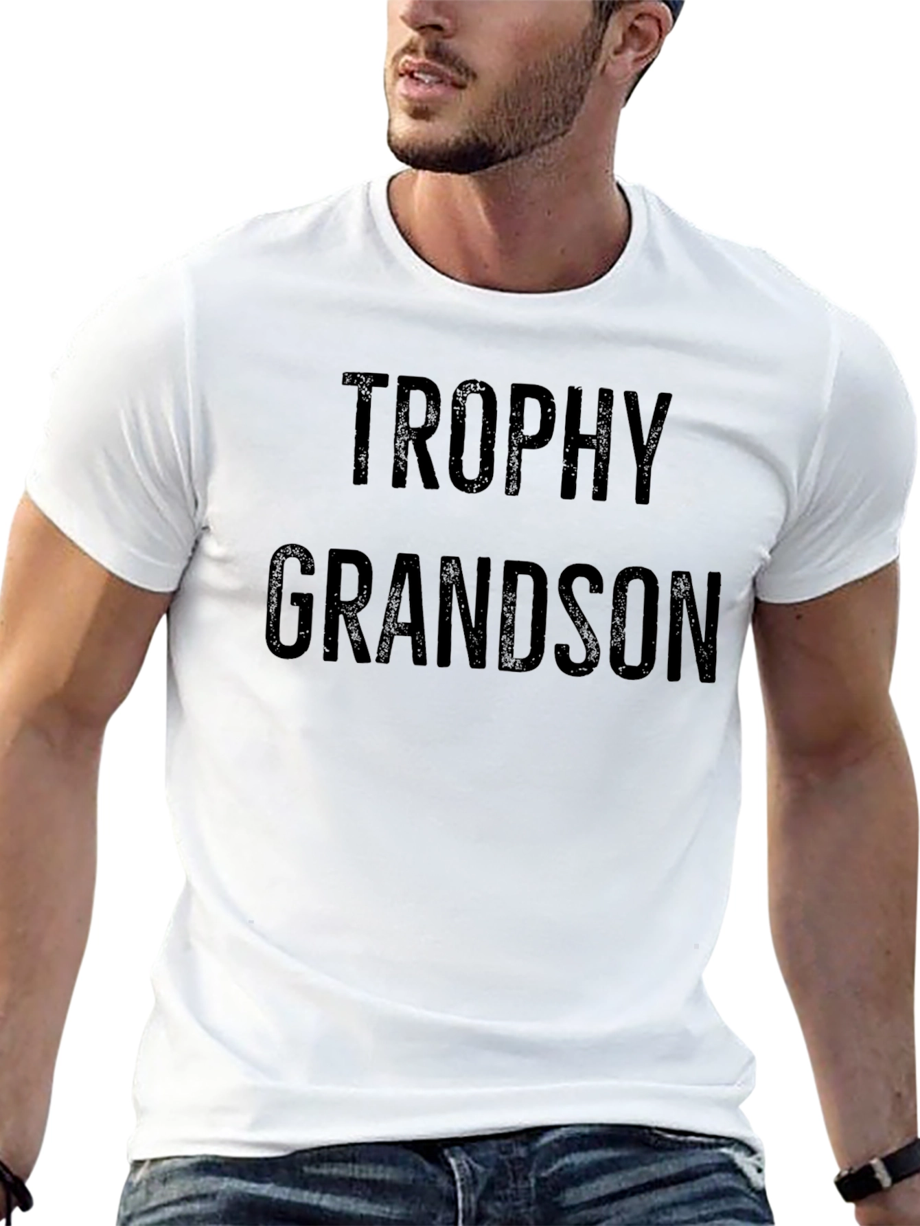 Trophy Grandson Black T-Shirt Novelty