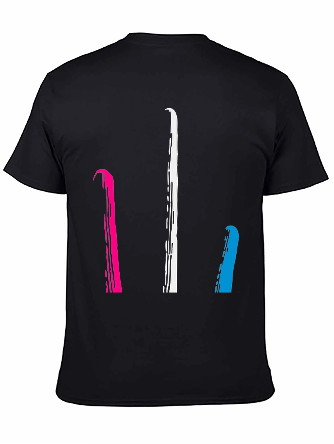 Abstract Stripe Graphic Tee - Mens Black T-Shirt