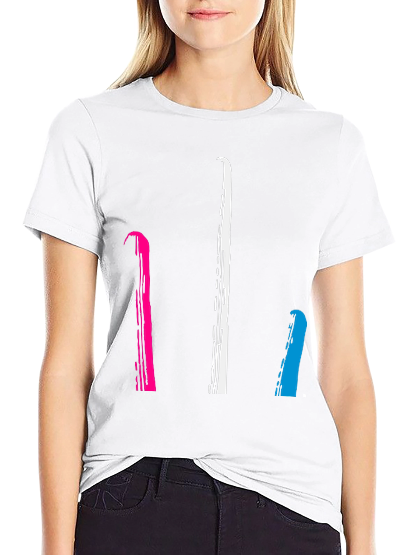 Abstract Stripe Graphic Tee - Mens Black T-Shirt