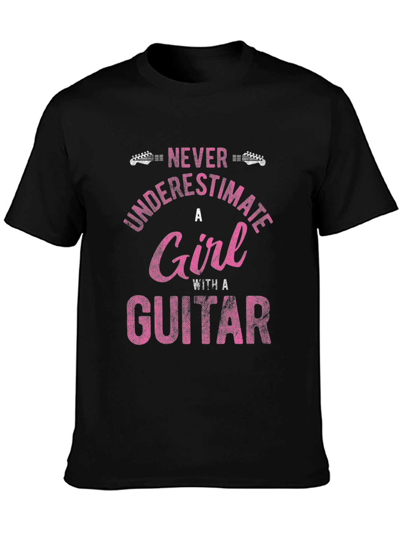Never Underestimate A Girl Guitar T-Shirt
