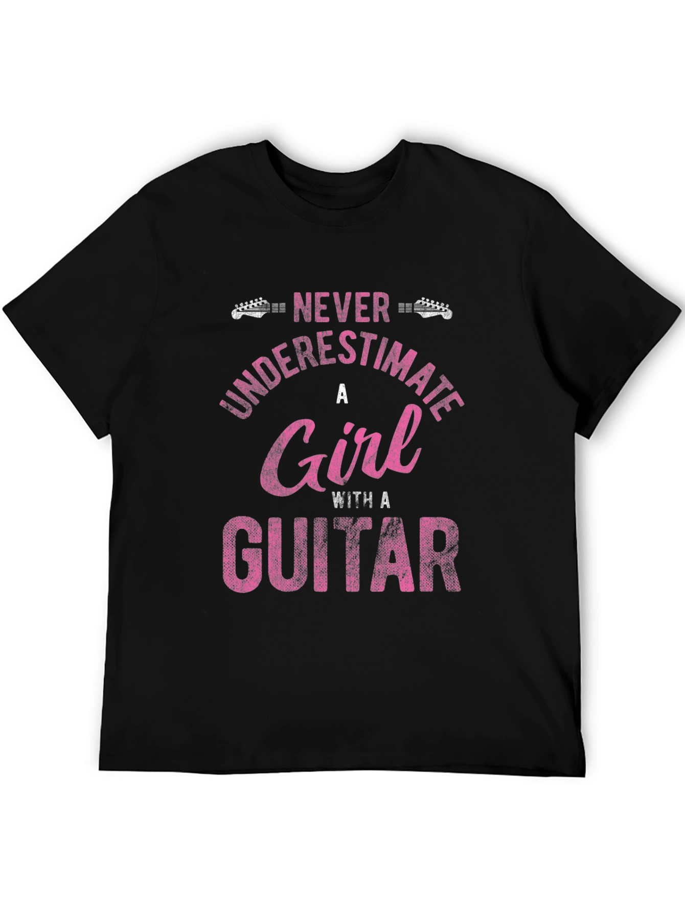 Never Underestimate A Girl Guitar T-Shirt
