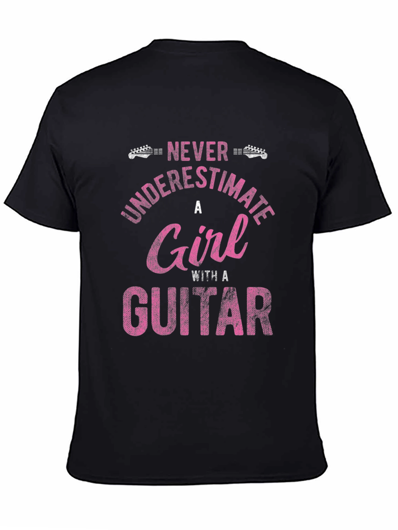 Never Underestimate A Girl Guitar T-Shirt