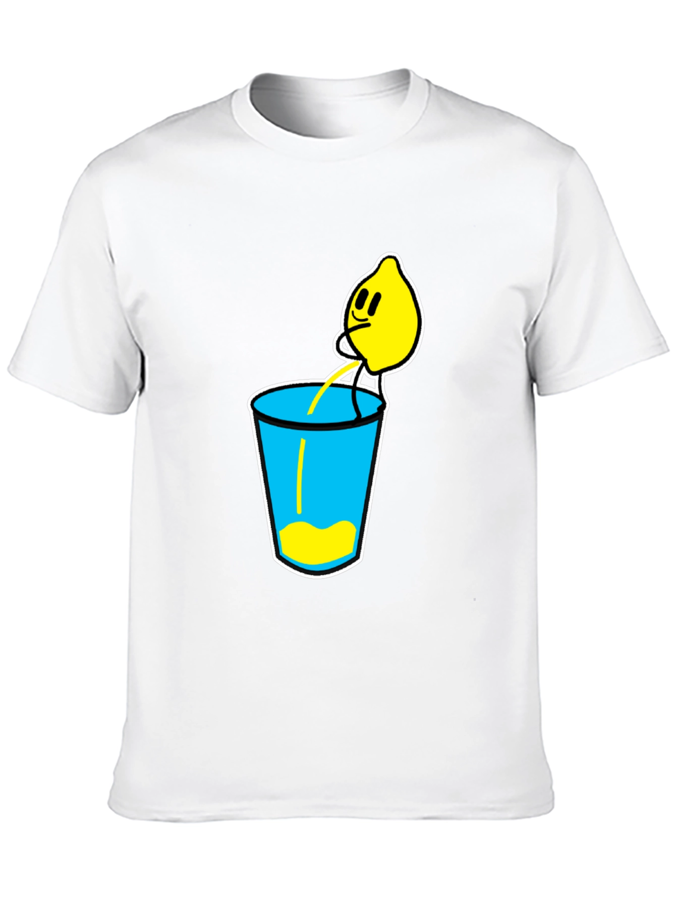 Lemonade Cartoon Graphic Black T-Shirt
